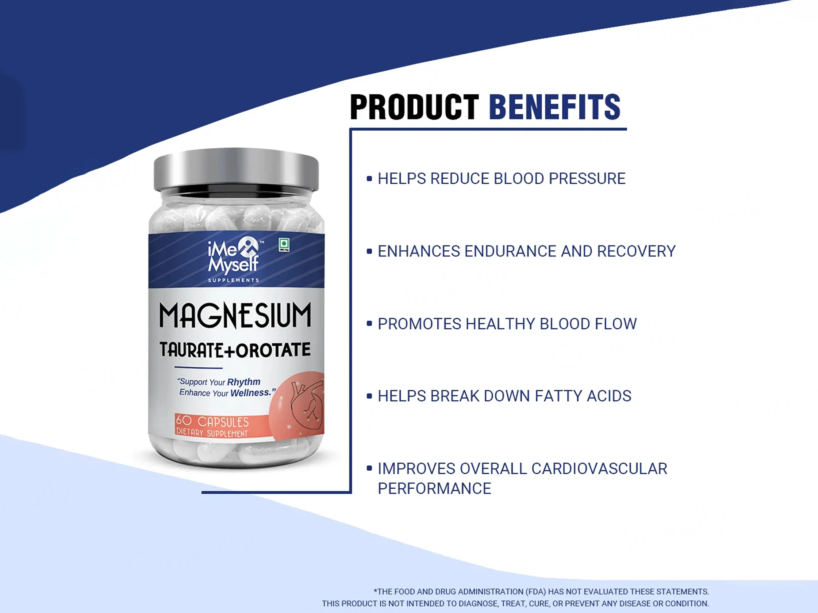 iMeMyself Magnesium Taurate + Orotate Dietary Supplement Vegetarian Capsule - Image 3