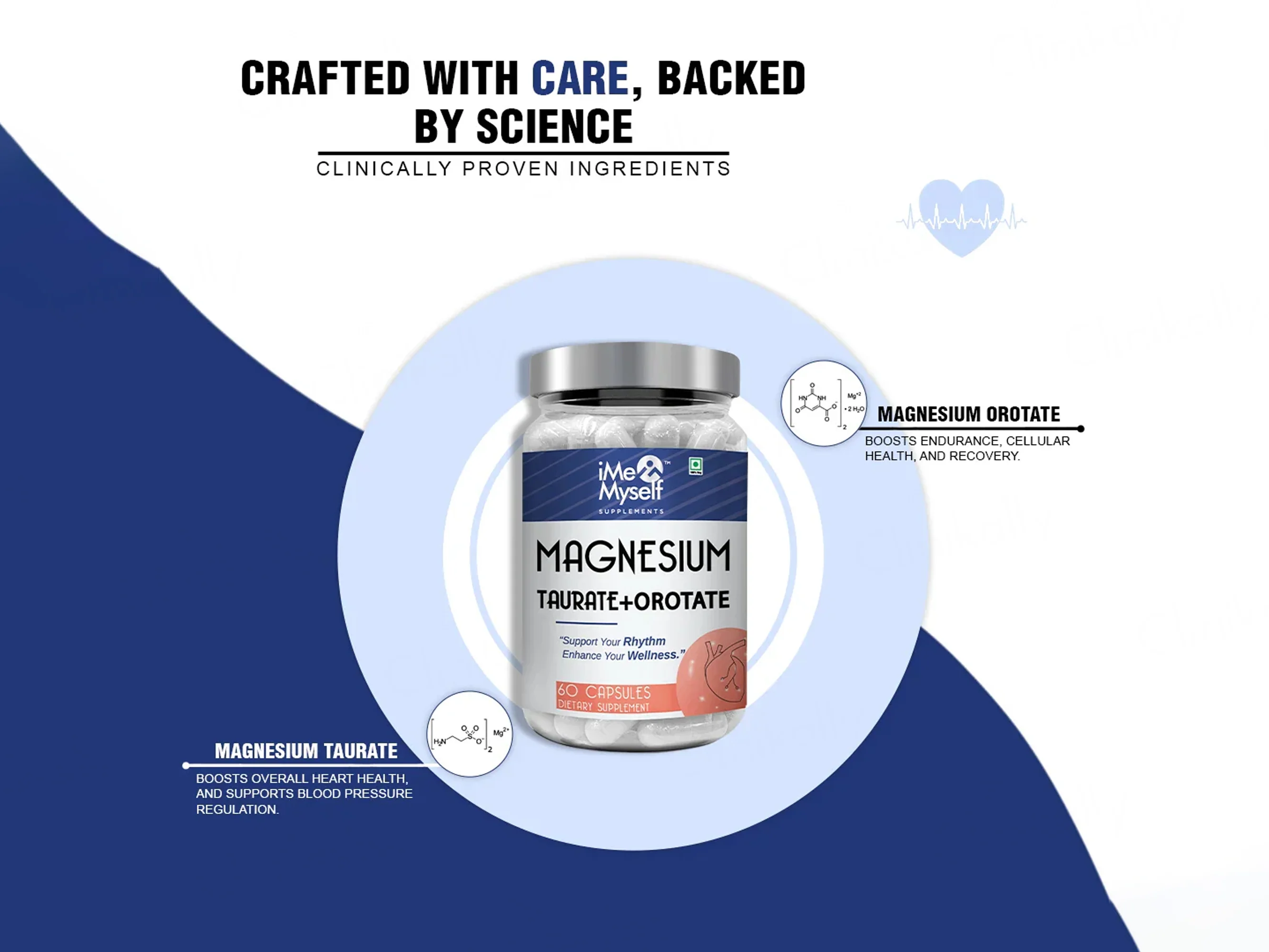 iMeMyself Magnesium Taurate + Orotate Dietary Supplement Vegetarian Capsule - Image 5