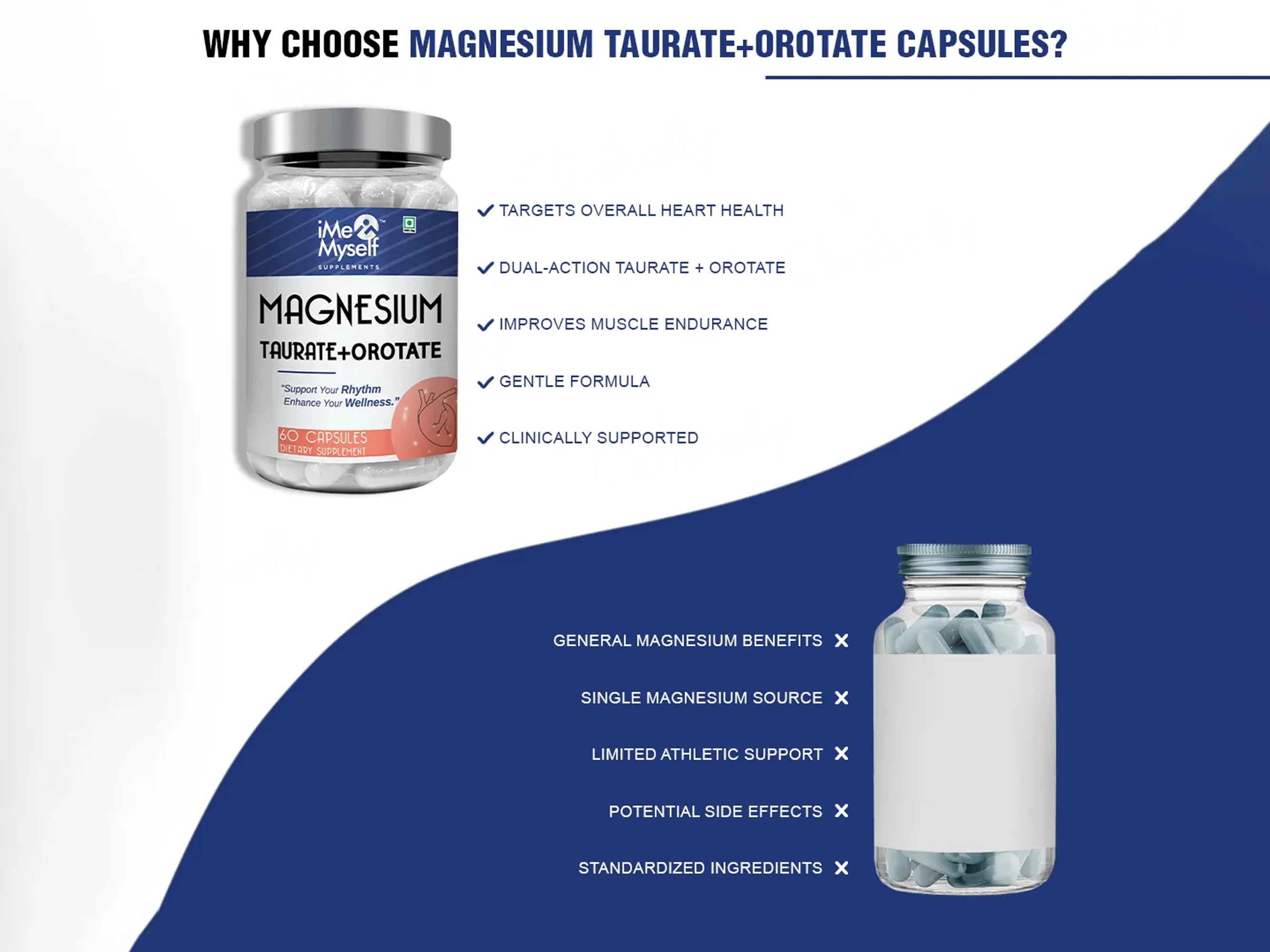 iMeMyself Magnesium Taurate + Orotate Dietary Supplement Vegetarian Capsule - Image 6