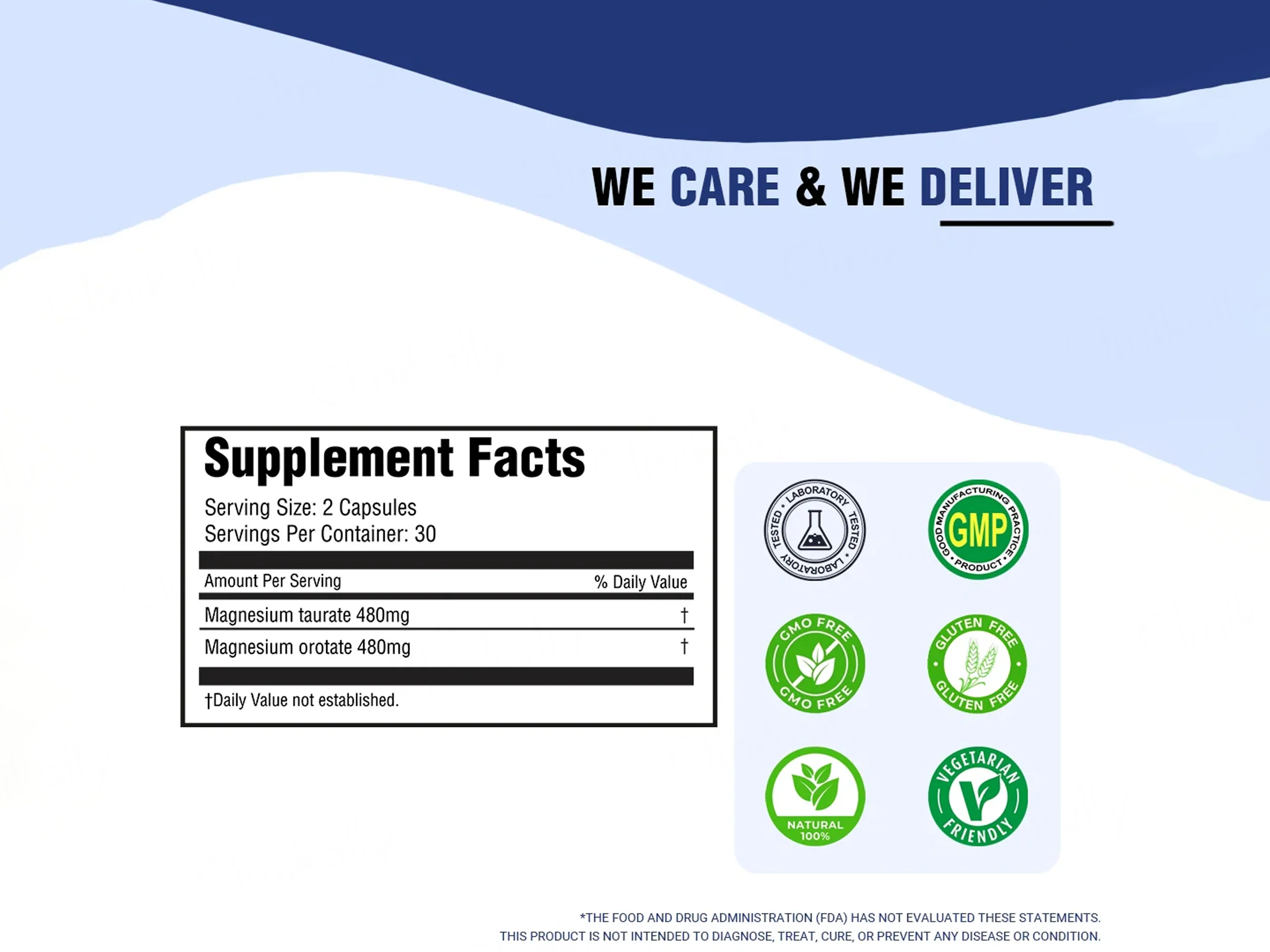 iMeMyself Magnesium Taurate + Orotate Dietary Supplement Vegetarian Capsule - Image 7