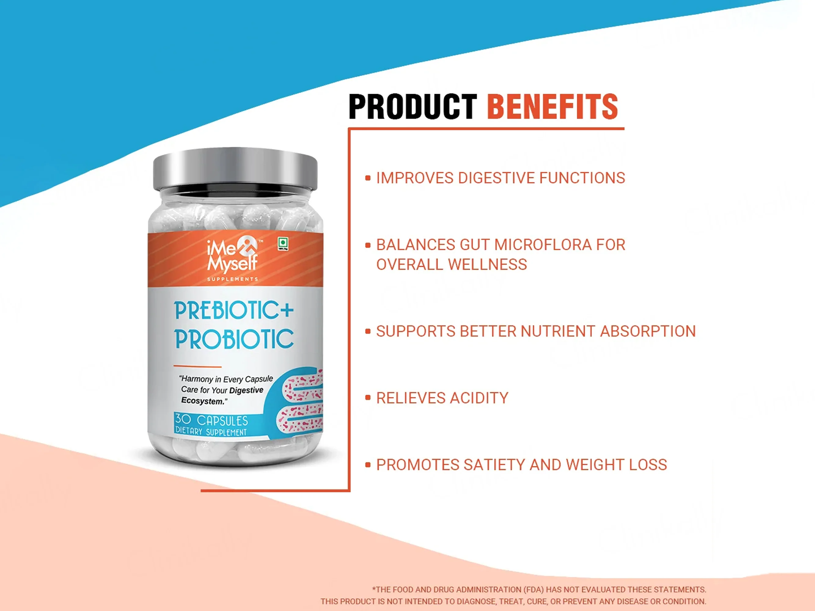 iMeMyself Prebiotic + Probiotic Dietary Supplement Vegetarian Capsule - Image 4