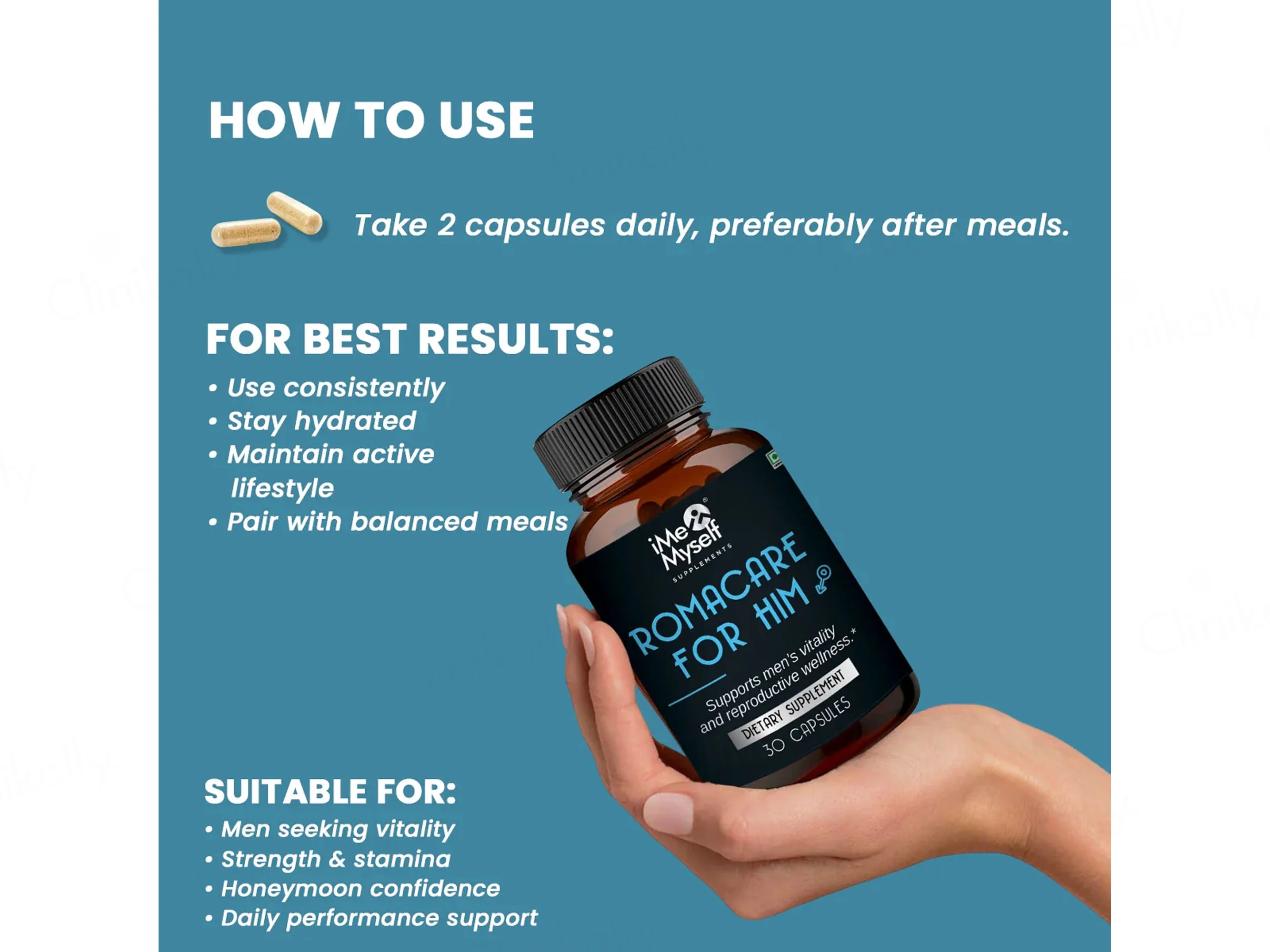iMeMyself Romacare For Him Dietary Supplement Vegetarian Capsule - Image 5