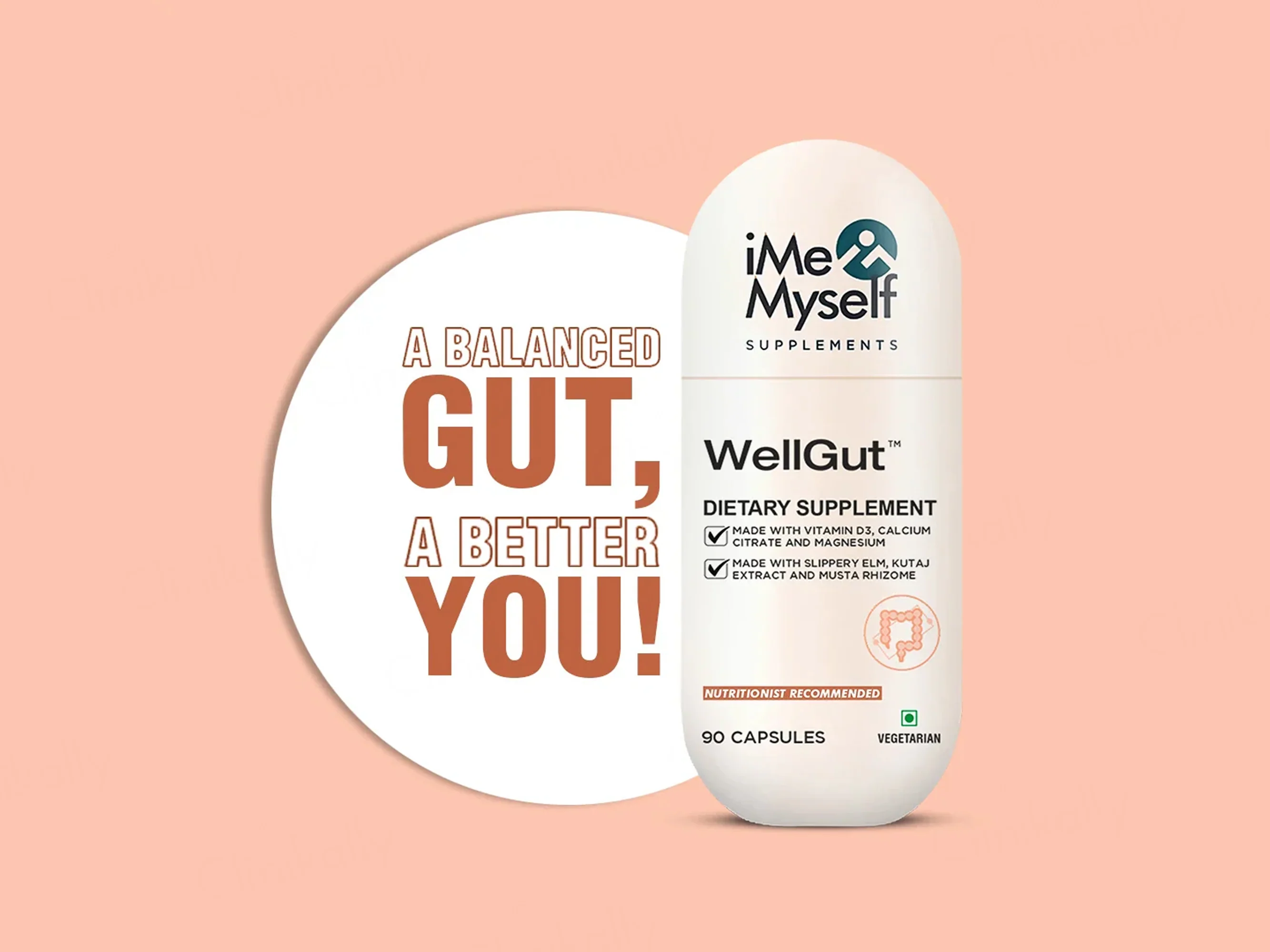 iMeMyself Well Gut Dietary Supplement Vegetarian Capsule - Image 2