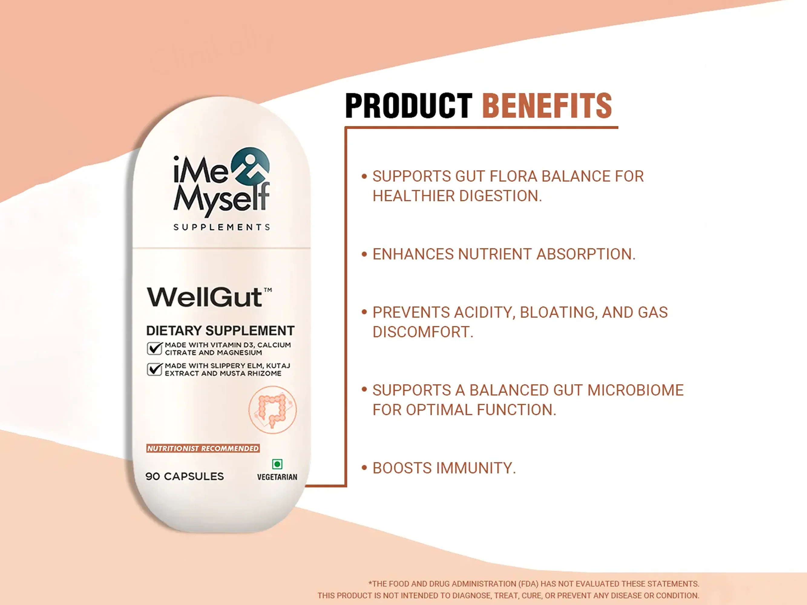 iMeMyself Well Gut Dietary Supplement Vegetarian Capsule - Image 4