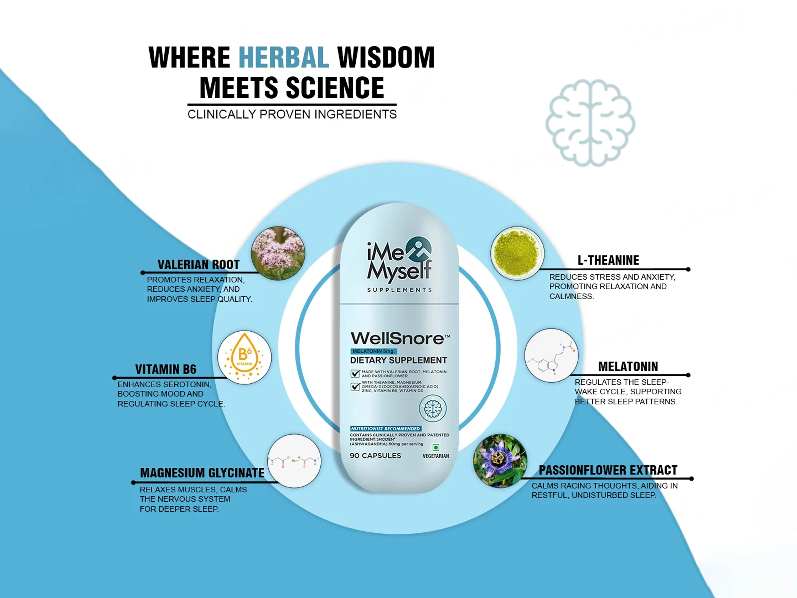 iMeMyself Well Snore Melatonin 5mg Dietary Supplement Vegetarian Capsule - Image 6