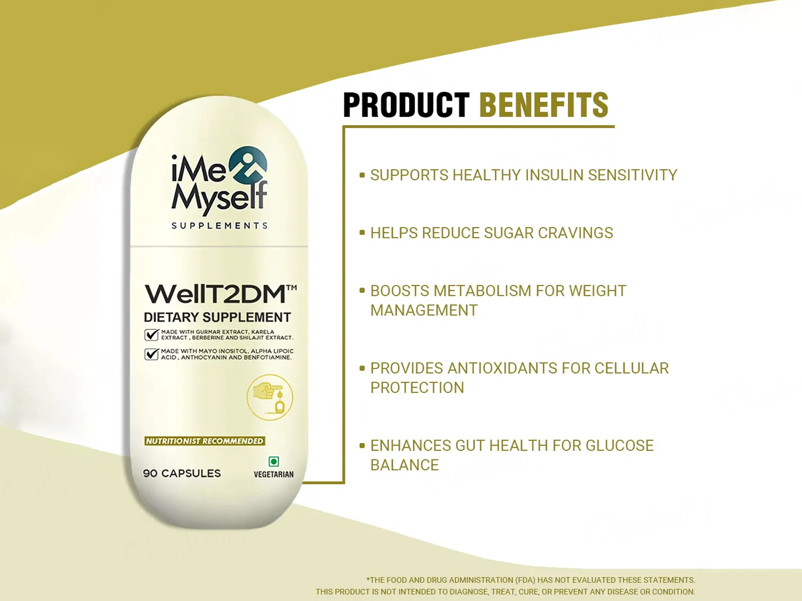 iMeMyself Well T2DM Dietary Supplement Vegetarian Capsule - Image 4