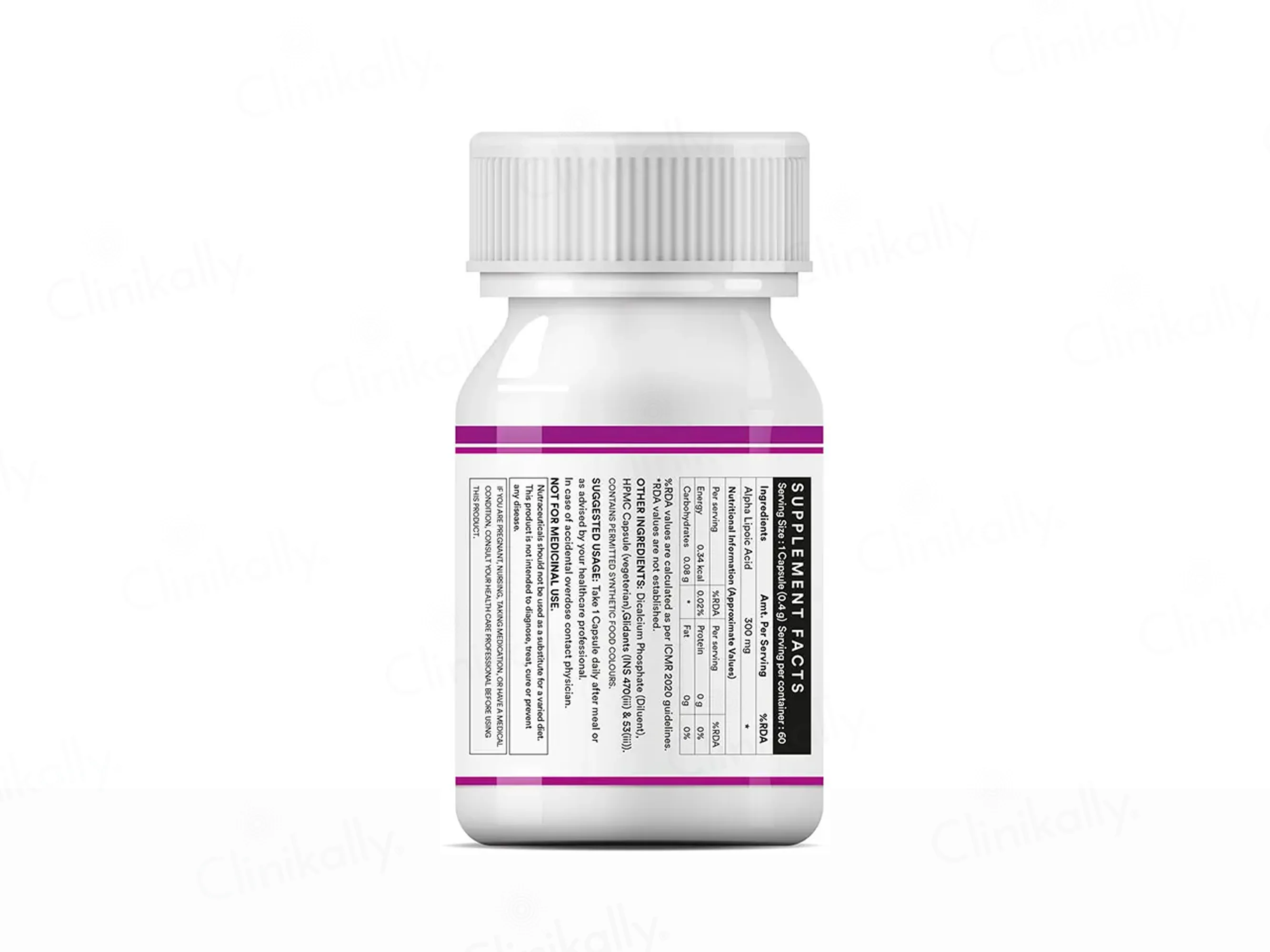 Inlife Alpha Lipoic Acid 300mg Antioxidant Nutraceutical Vegetarian Capsule - Image 4