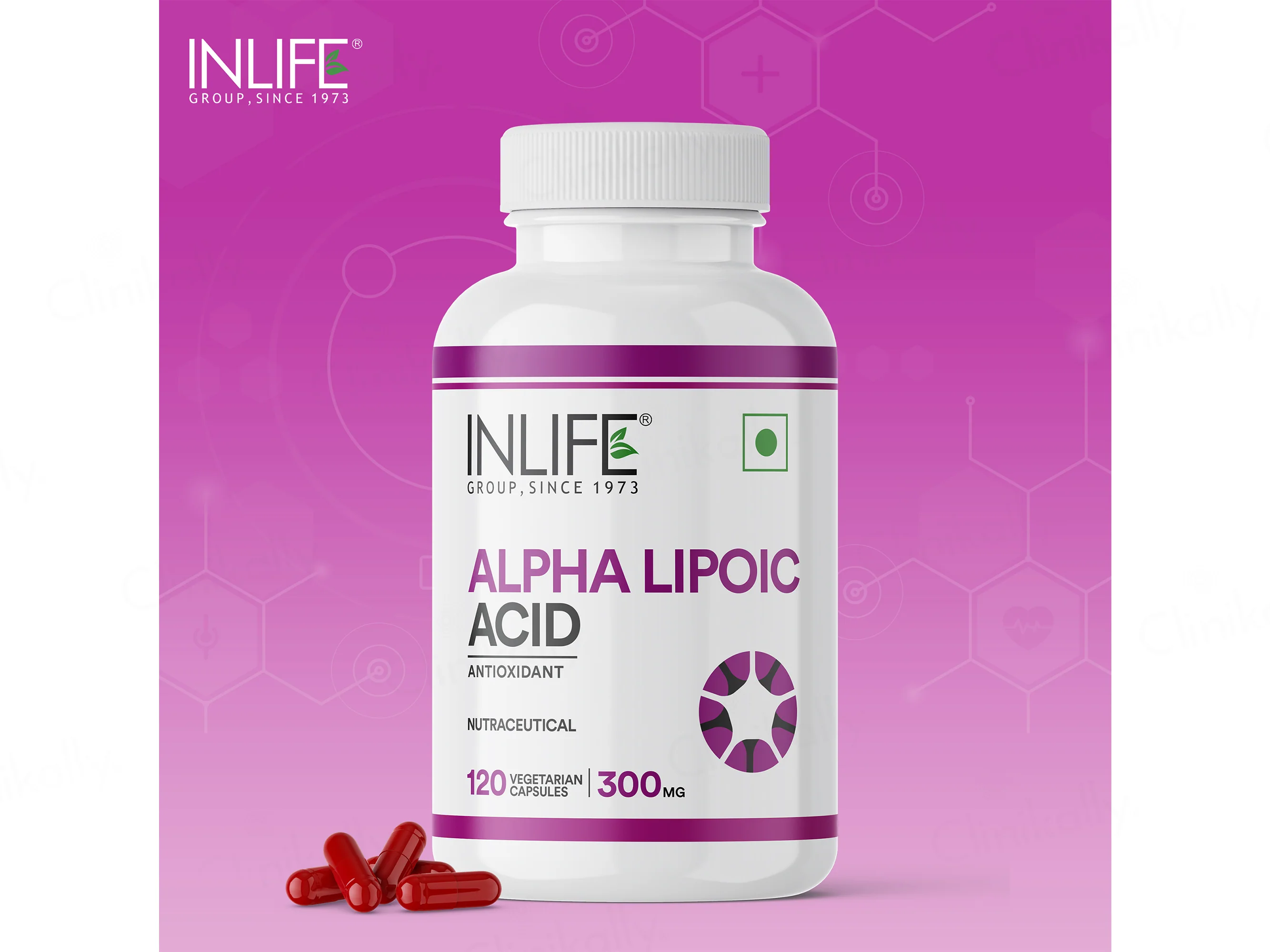 Inlife Alpha Lipoic Acid 300mg Antioxidant Nutraceutical Vegetarian Capsule - Image 7