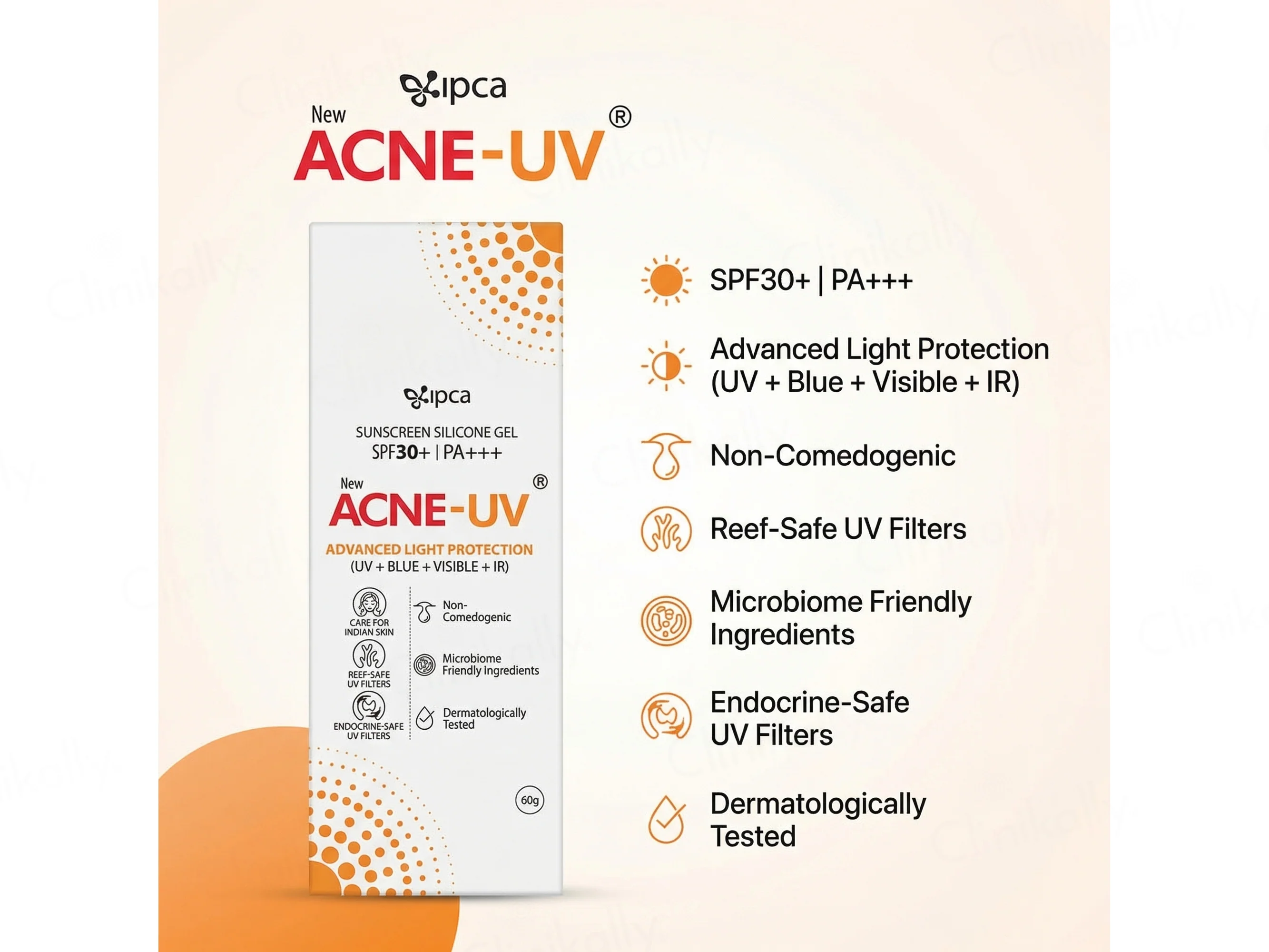 IPCA Acne-UV Silicone Sunscreen Gel SPF 30 PA+++ - Image 7