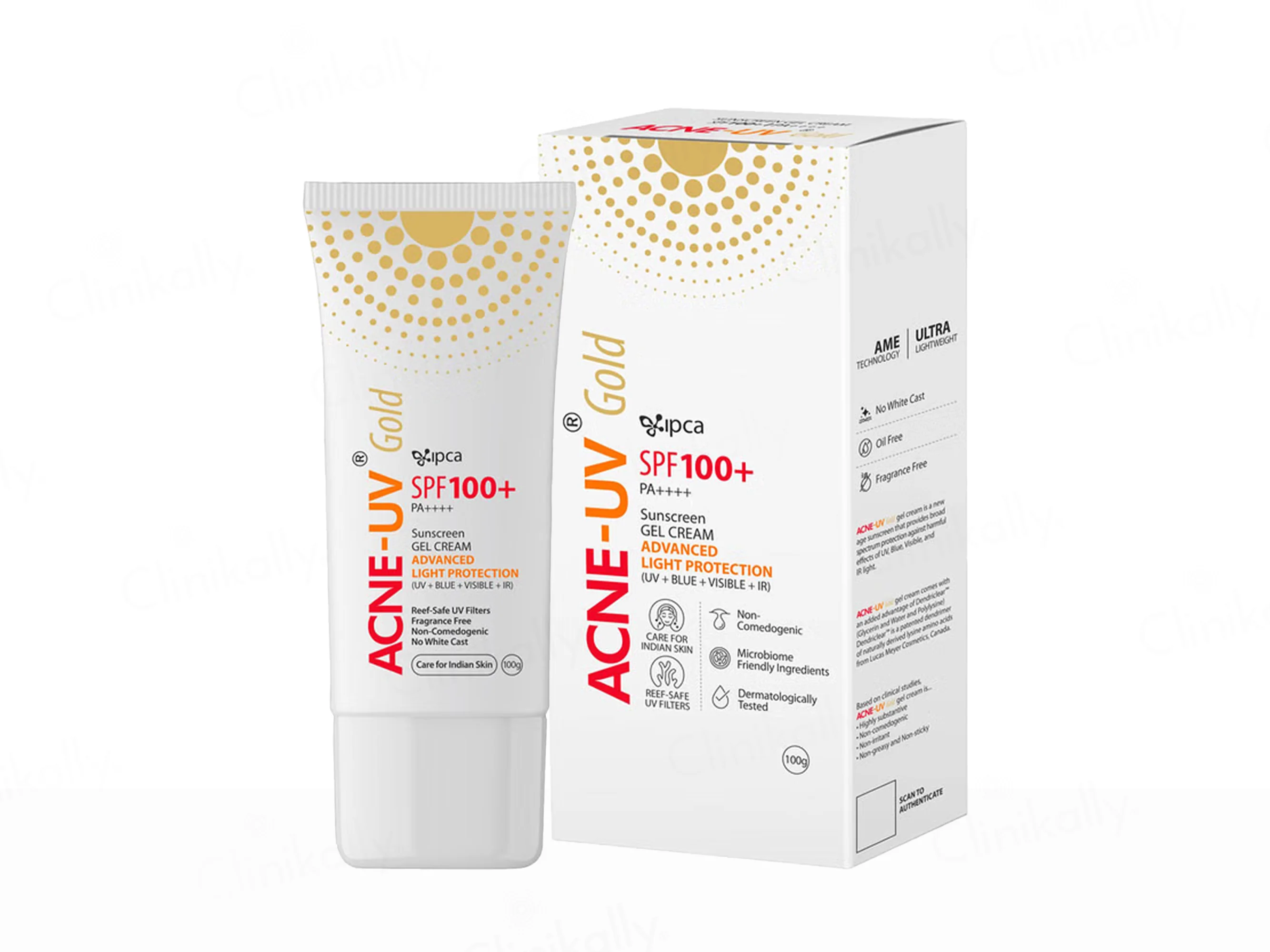 IPCA Acne-UV Gold Sunscreen Gel Cream SPF 100+ PA++++ - Image 5