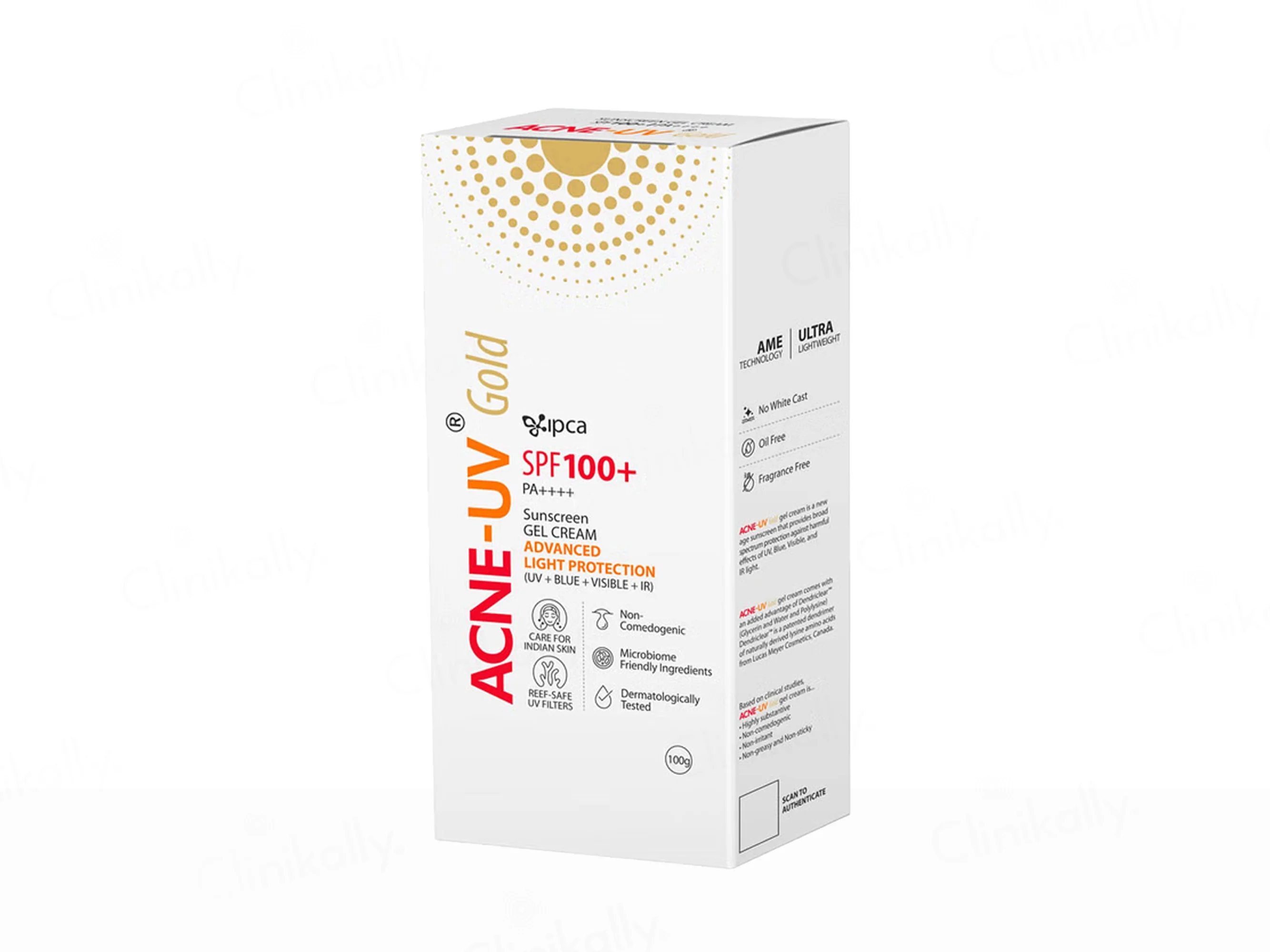 IPCA Acne-UV Gold Sunscreen Gel Cream SPF 100+ PA++++ - Image 6