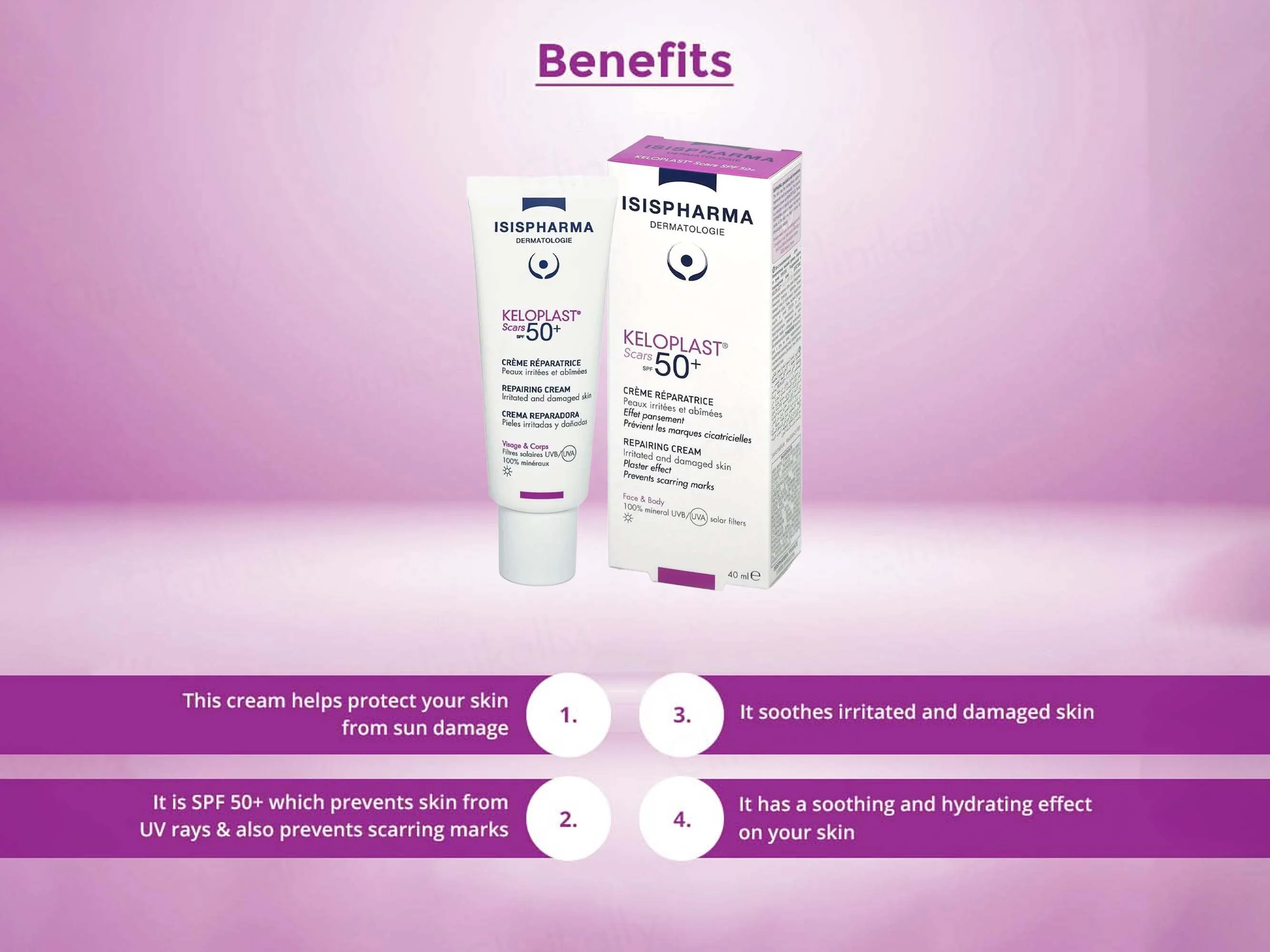 Isispharma Keloplast Scars Repairing Cream SPF 50+ - Image 2