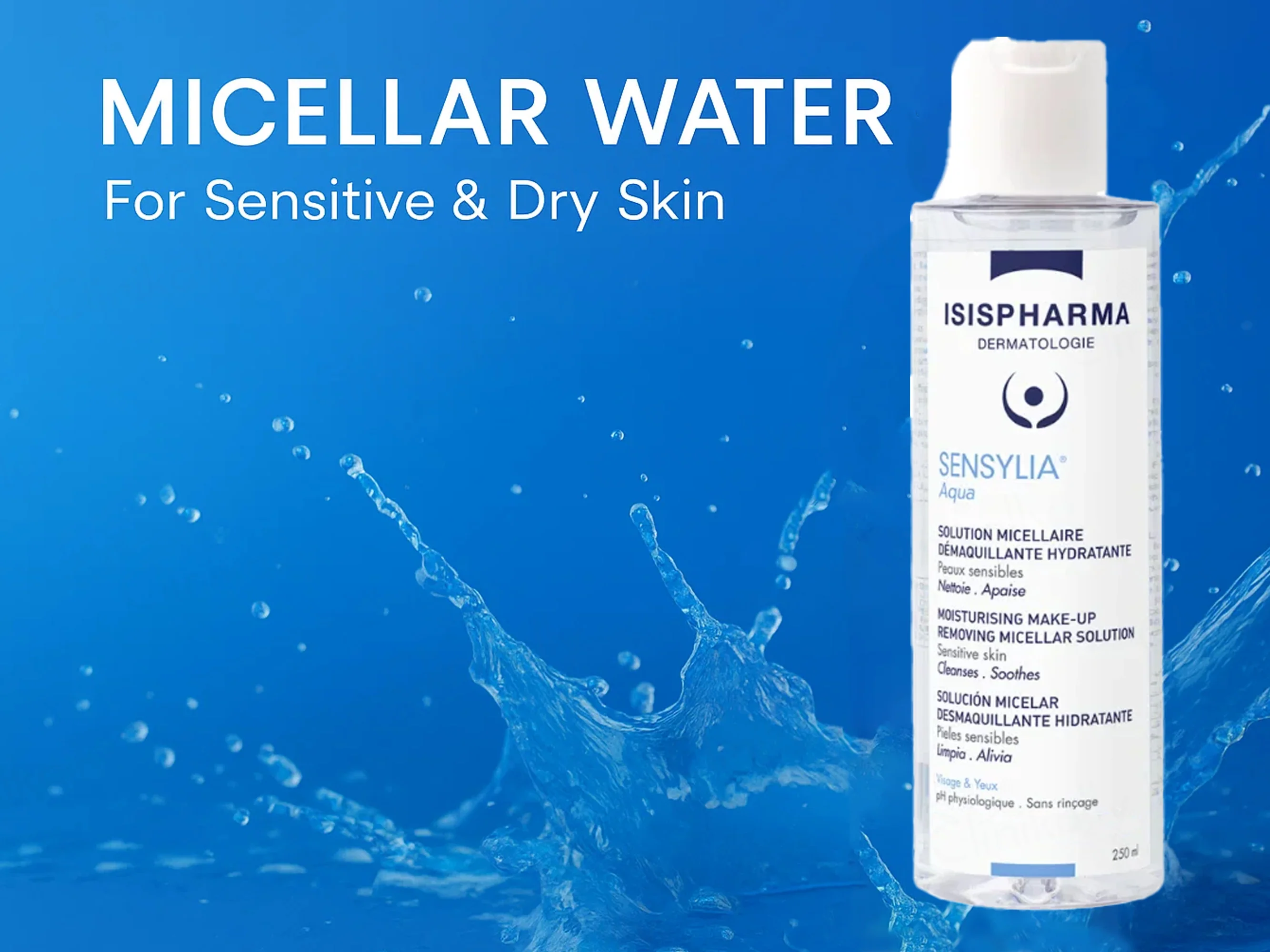 Isispharma Sensylia Aqua Moisturising Make-Up Removing Micellar Solution - Image 3