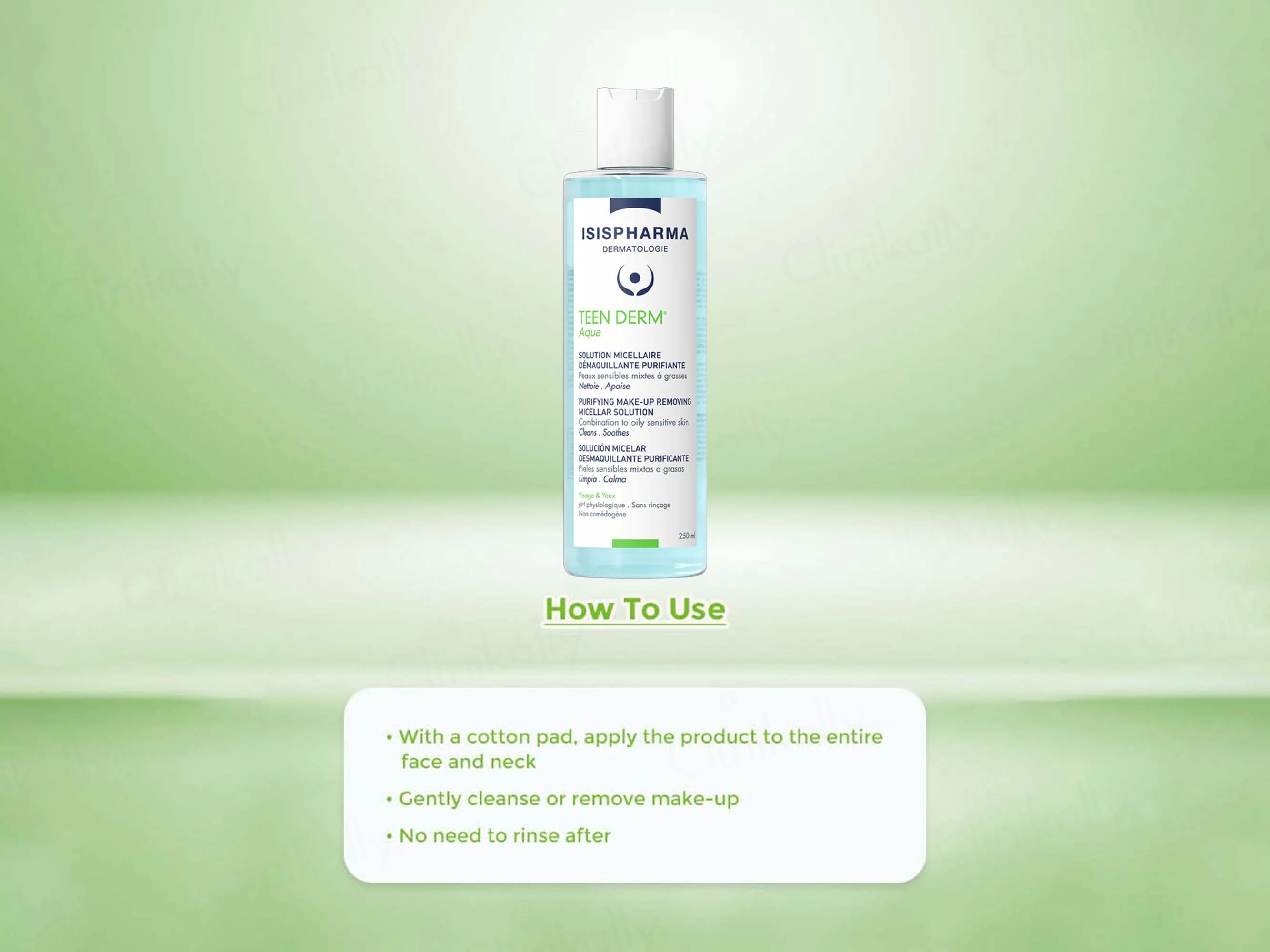 Isispharma Teen Derm Aqua Purifying Make-Up Removing Micellar Solution - Image 3