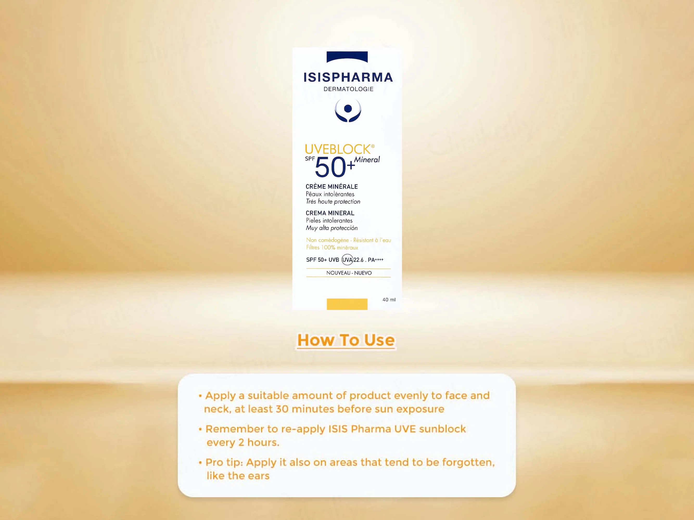 Isispharma UVE Block Mineral Cream Sunscreen SPF 50+ PA++++ - Image 3