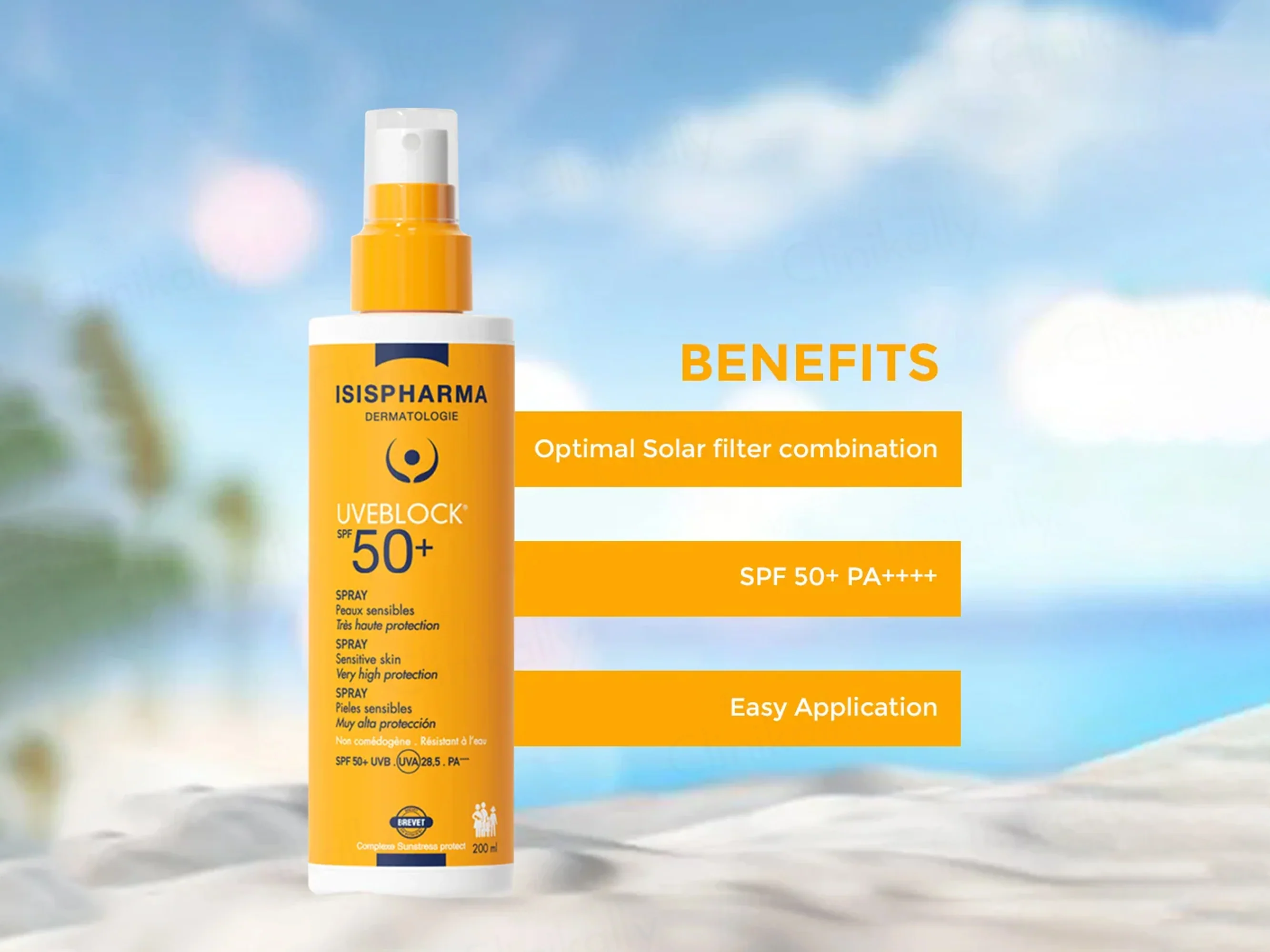 Isispharma UVE Block Spray Sunscreen SPF 50+ PA++++ - Image 2