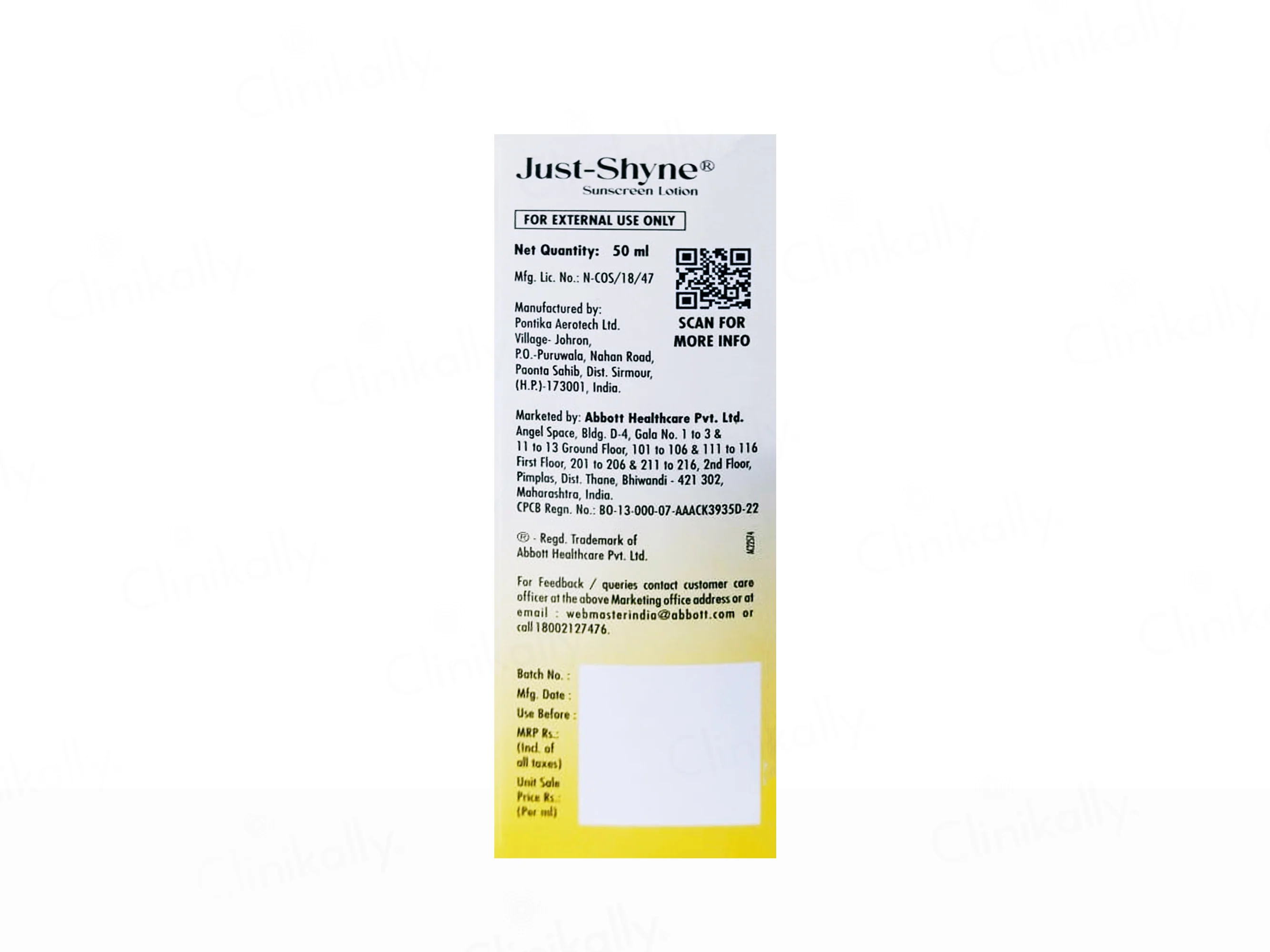 Just-Shyne Broad Spectrum Sunscreen Lotion SPF 50+ - Image 3
