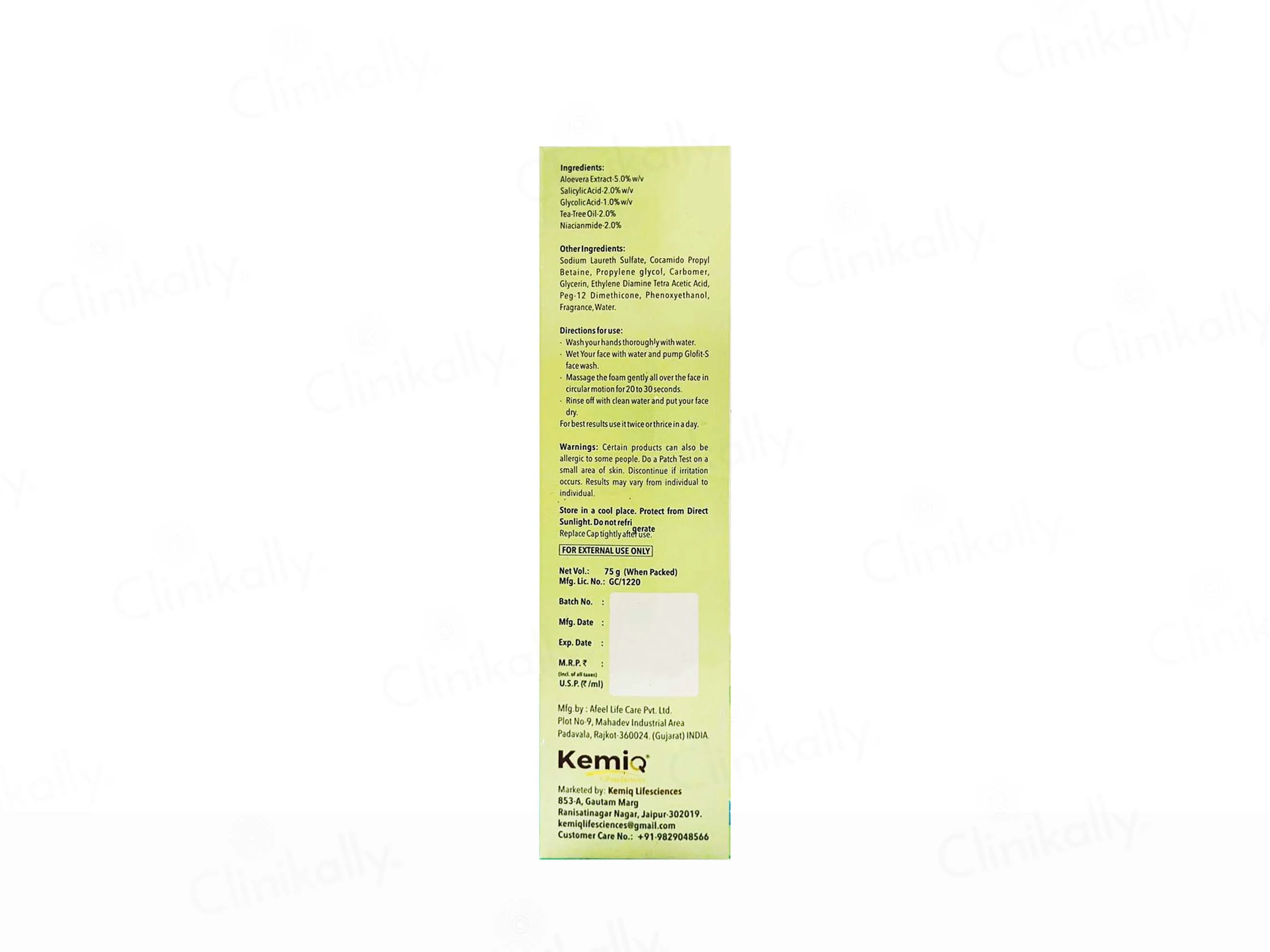 Kemiq Glofit-S Foaming Face Wash - Image 3