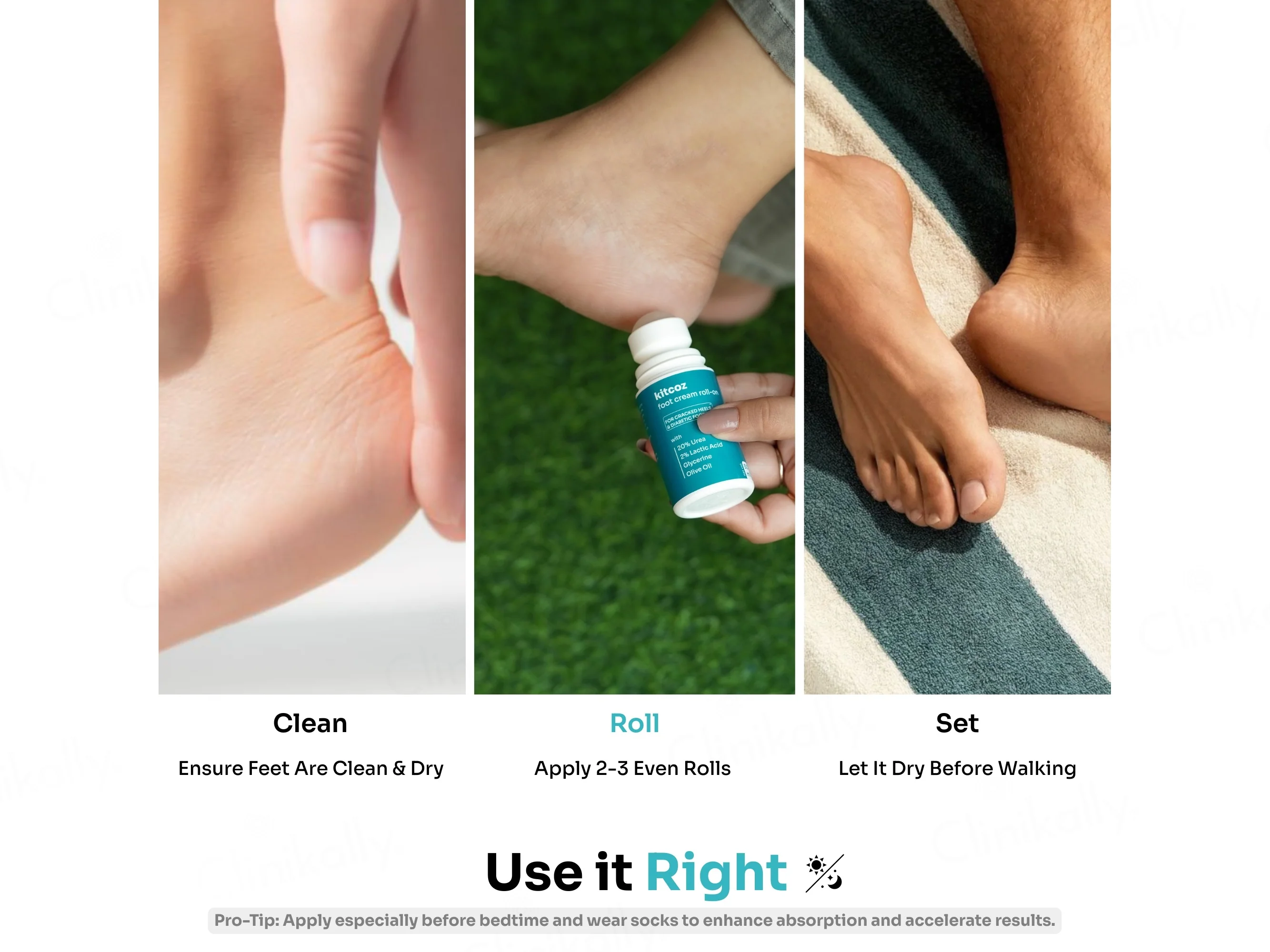 Kitcoz Foot Cream Roll-On For Cracked Heels & Diabetic Foot - Image 5