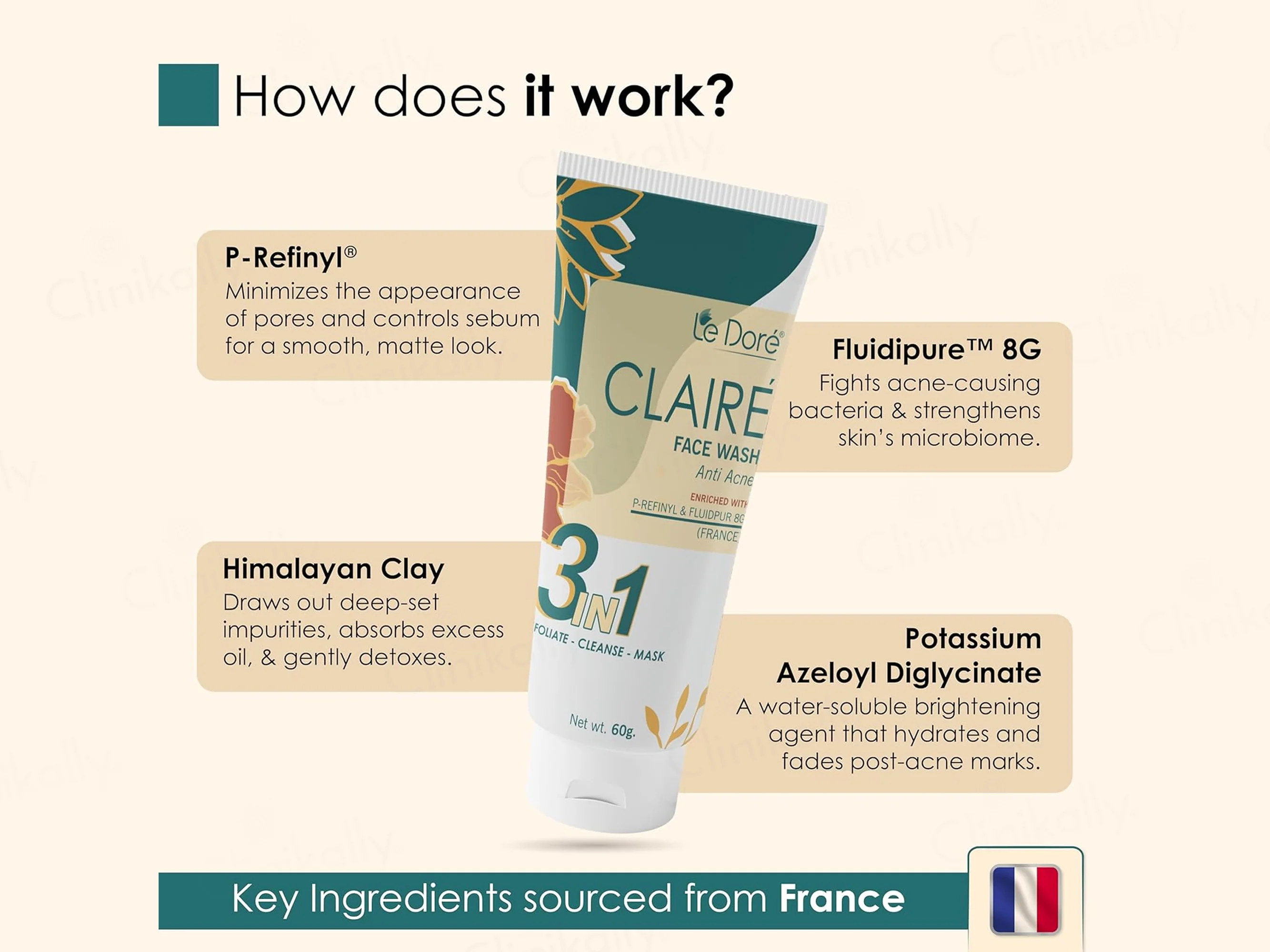 Le Dore Claire 3-In-1 Anti Acne Face Wash - Image 2