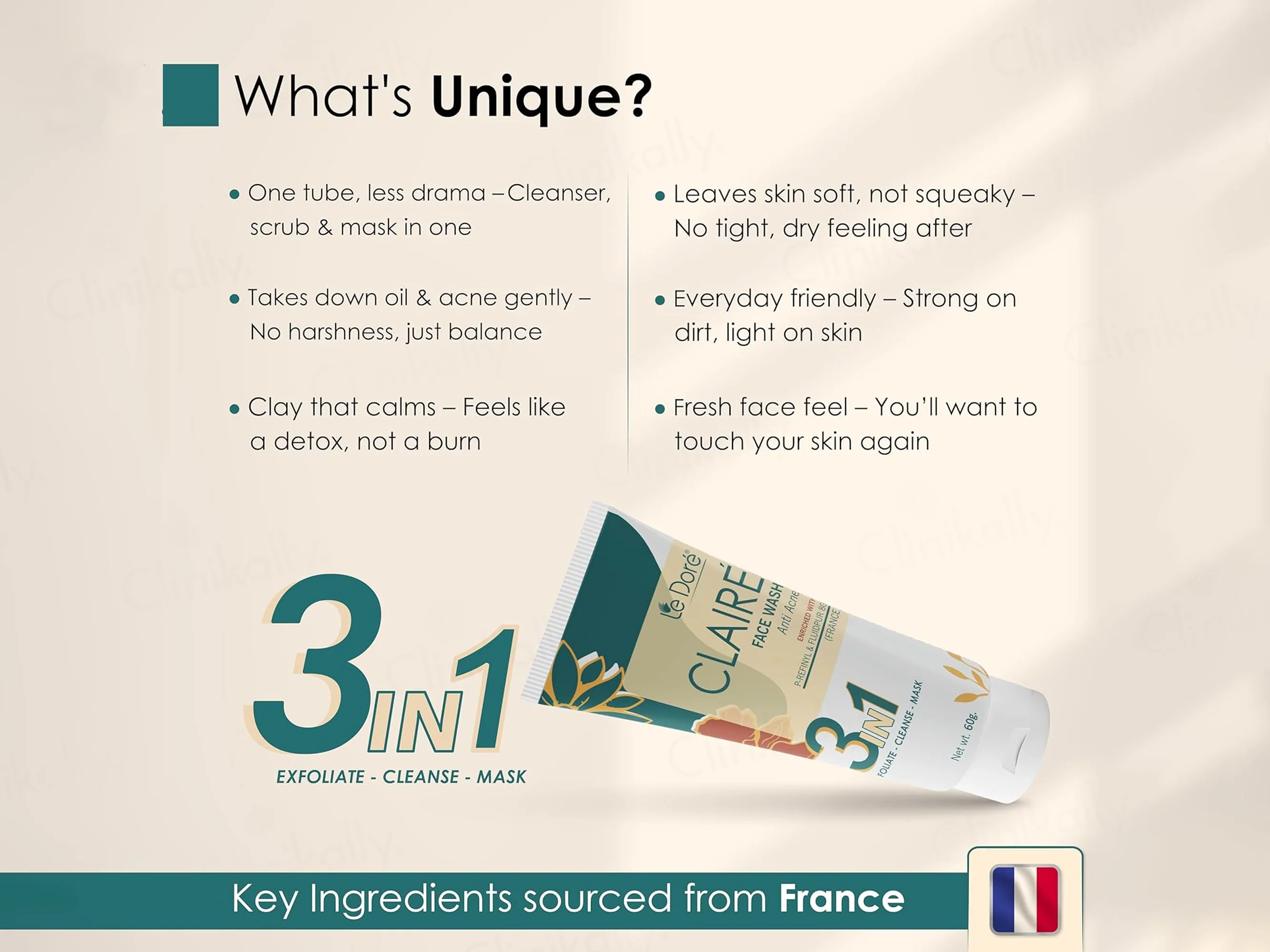 Le Dore Claire 3-In-1 Anti Acne Face Wash - Image 4