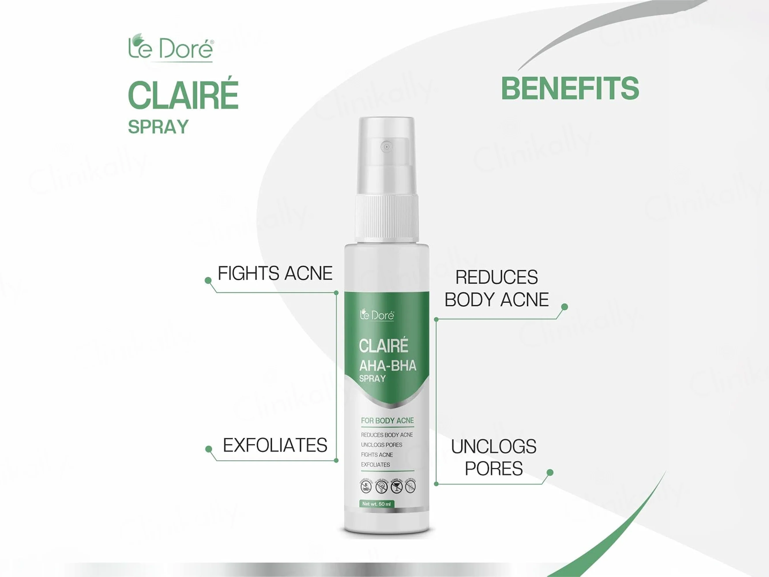 Le Dore Claire AHA-BHA Body Acne Spray - Image 2