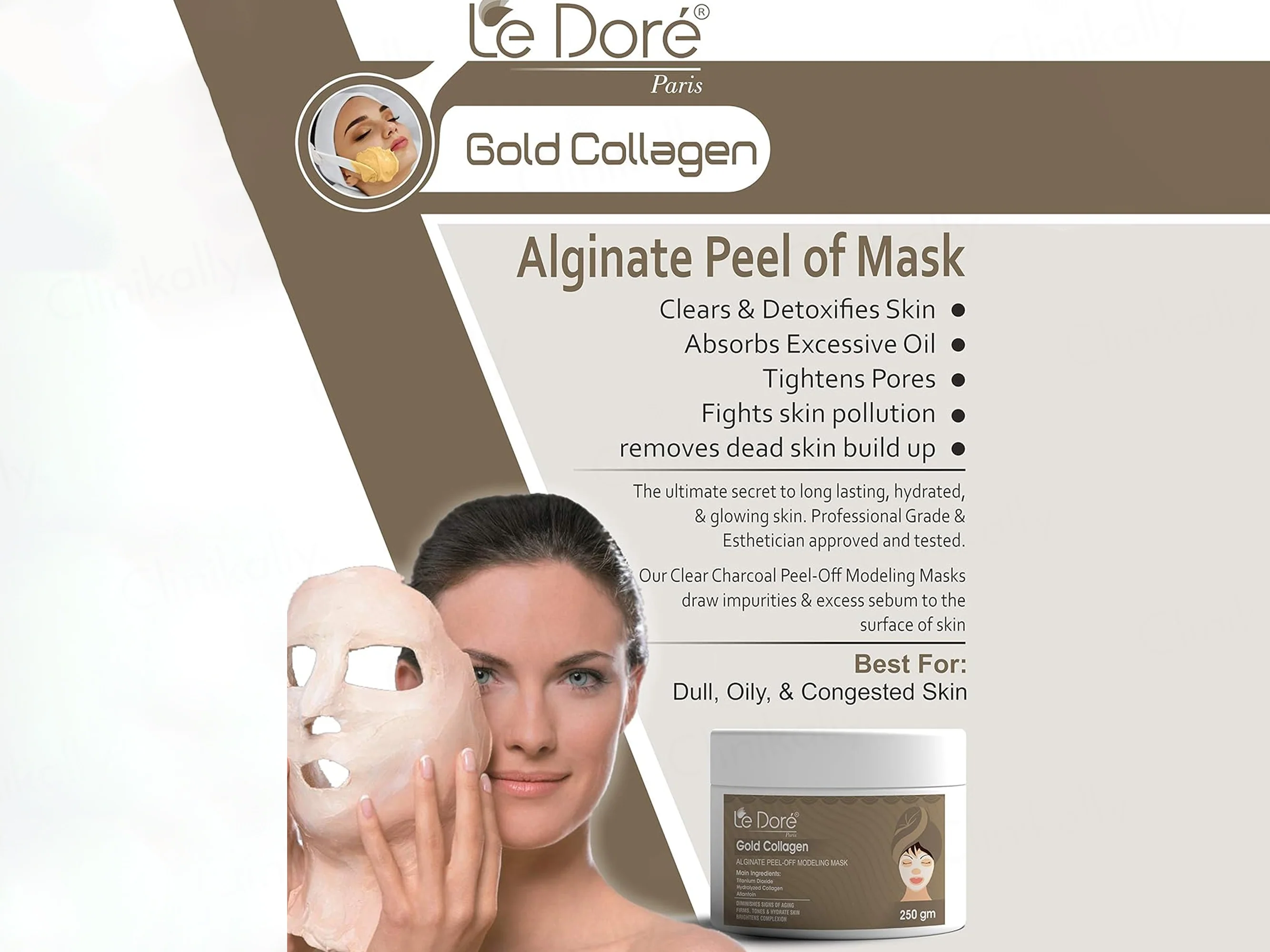 Le Dore Gold Collagen Alginate Peel-Off Modeling Mask - Image 3