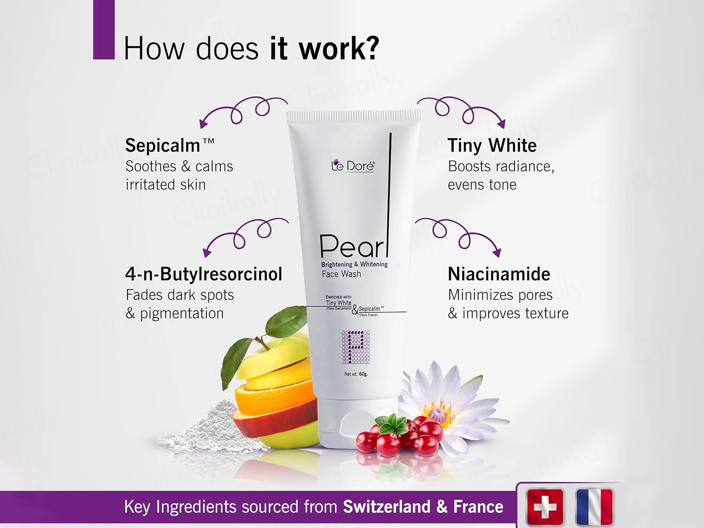 Le Dore Pearl Brightening & Whitening Face Wash - Image 2