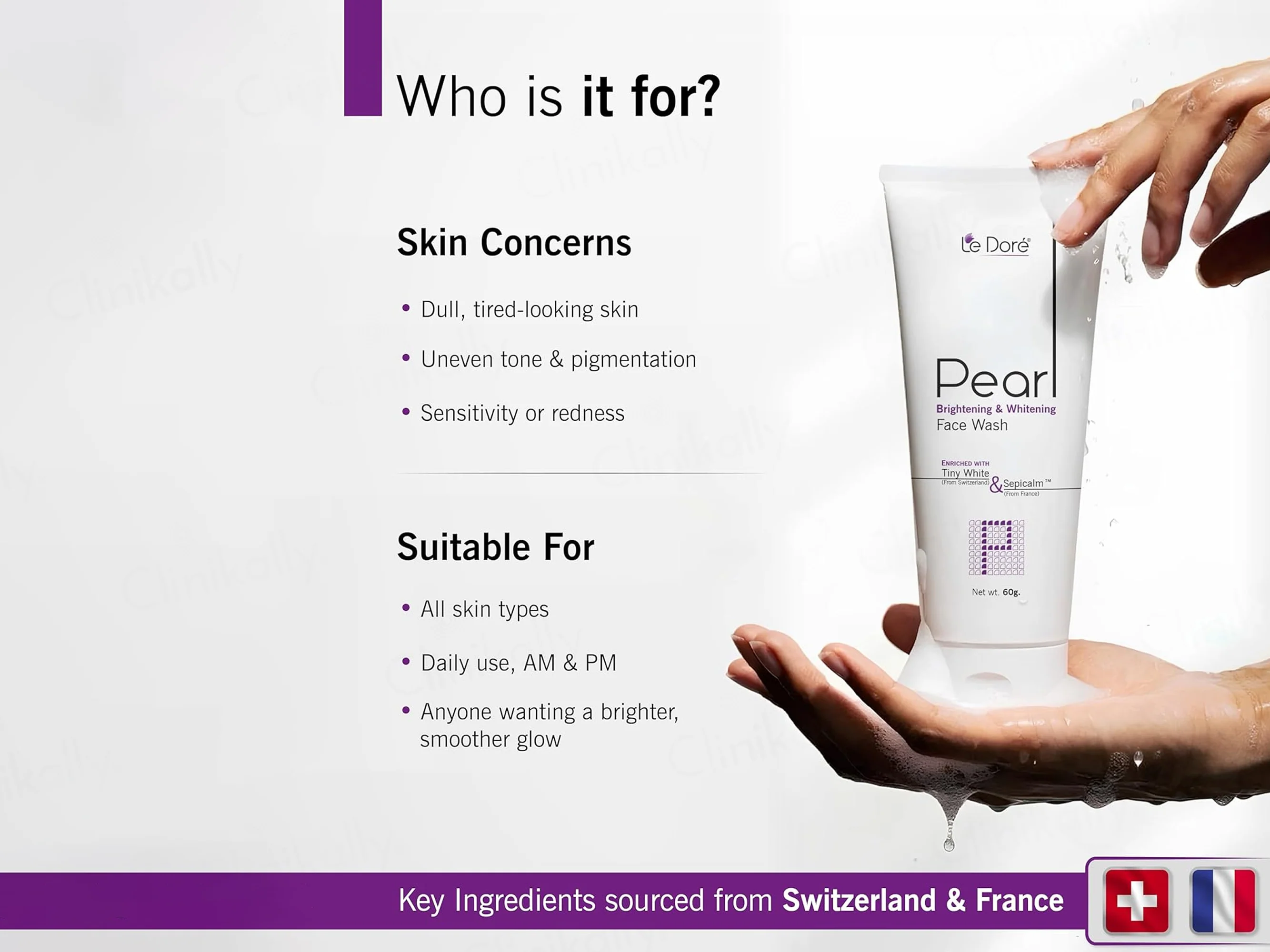 Le Dore Pearl Brightening & Whitening Face Wash - Image 3