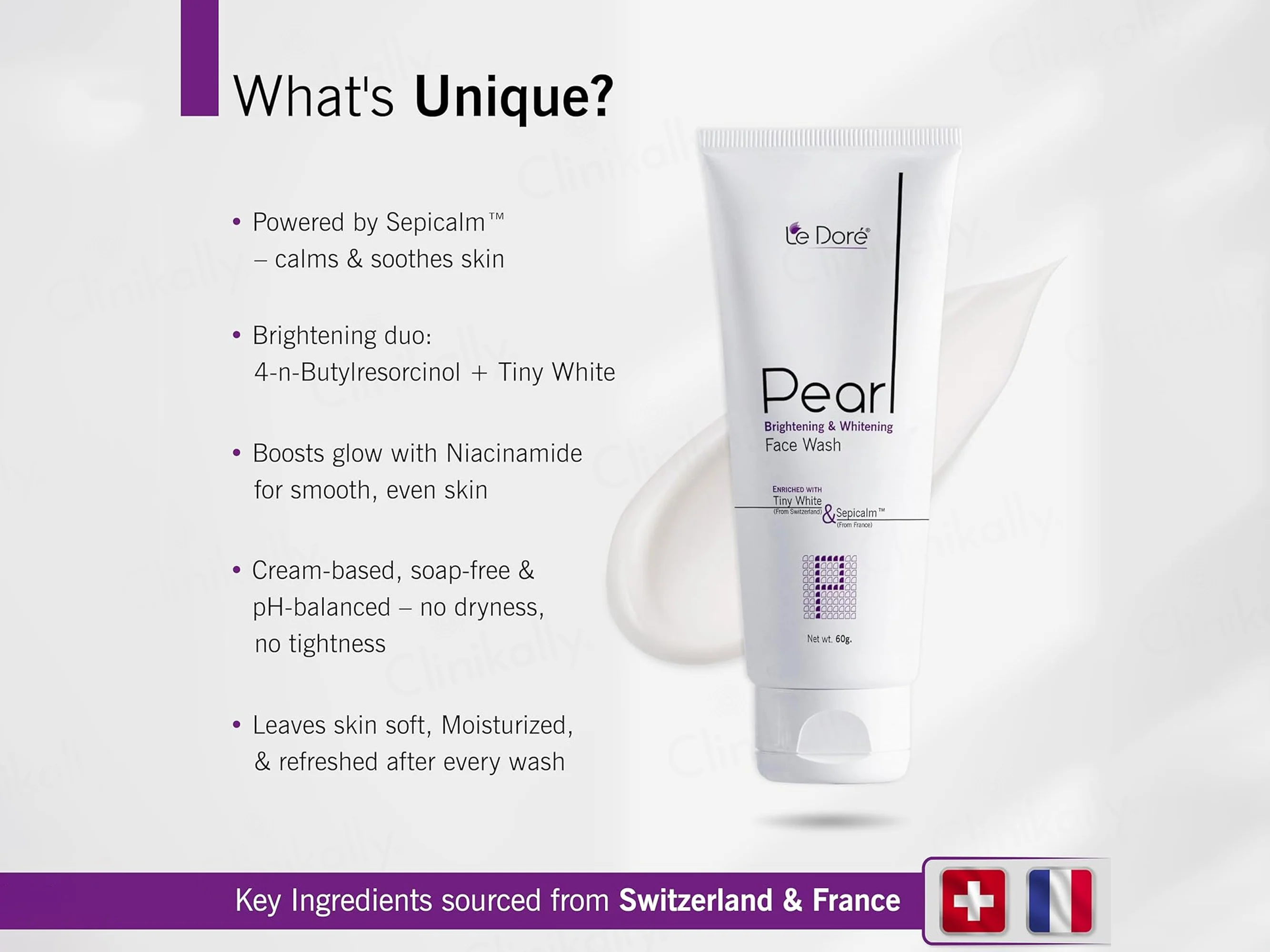 Le Dore Pearl Brightening & Whitening Face Wash - Image 4