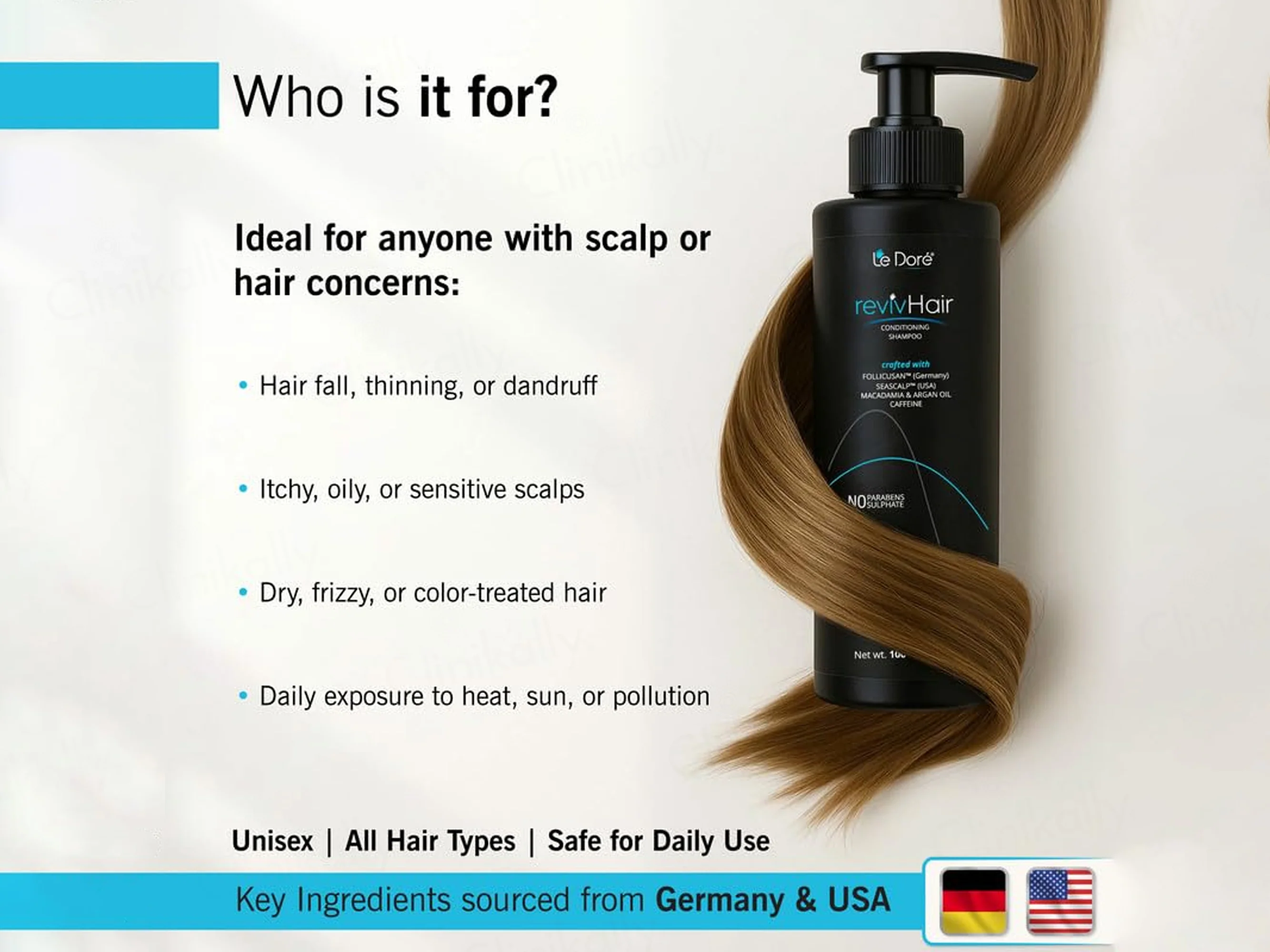 Le Dore RevivHair Anti Hair Fall & Anti Dandruff Conditioning Shampoo - Image 3