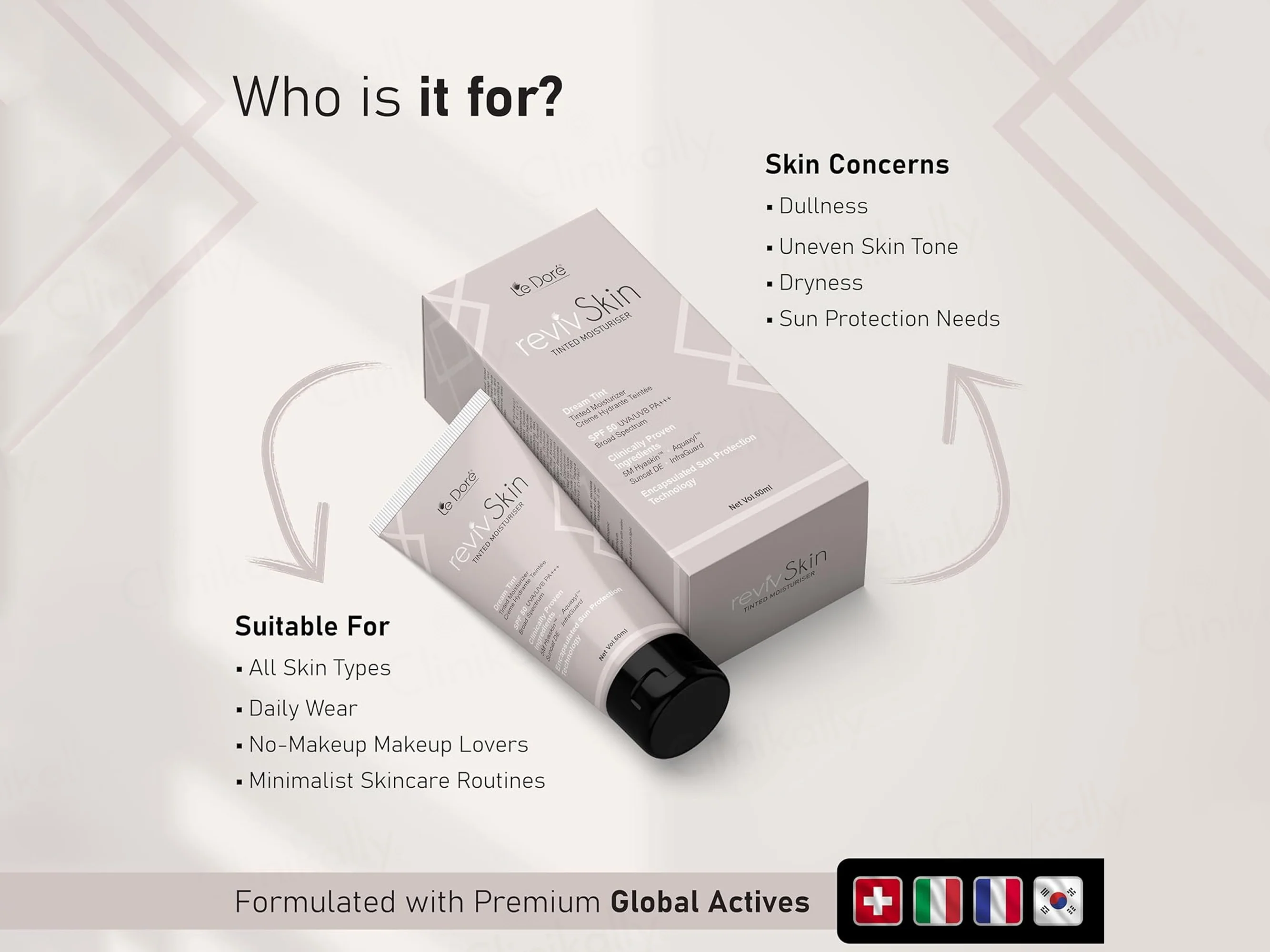 Le Dore RevivSkin Tinted Moisturizer SPF 50 PA+++ - Image 3
