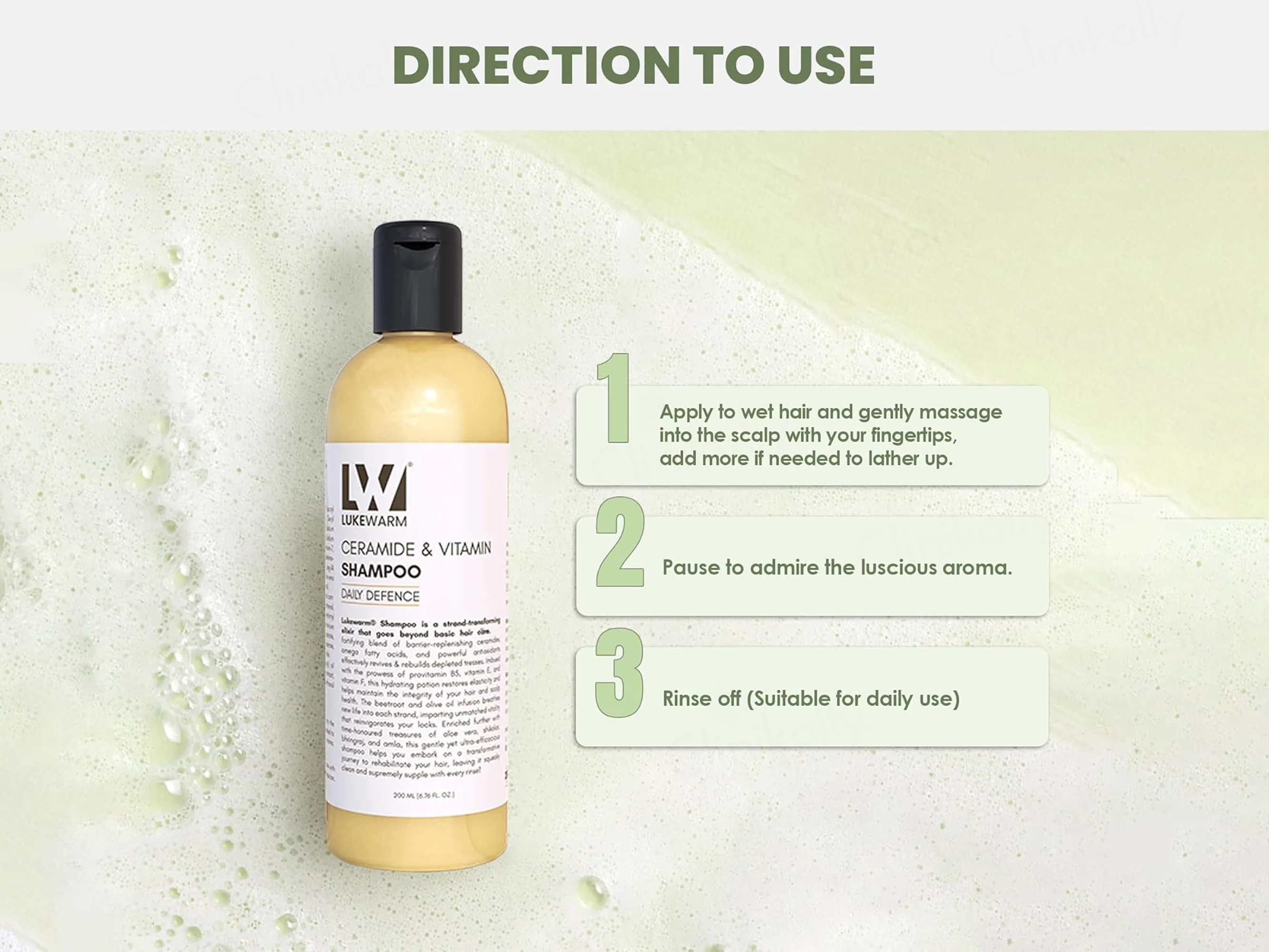 Lukewarm Ceramide & Vitamin Daily Defence Shampoo - Image 5