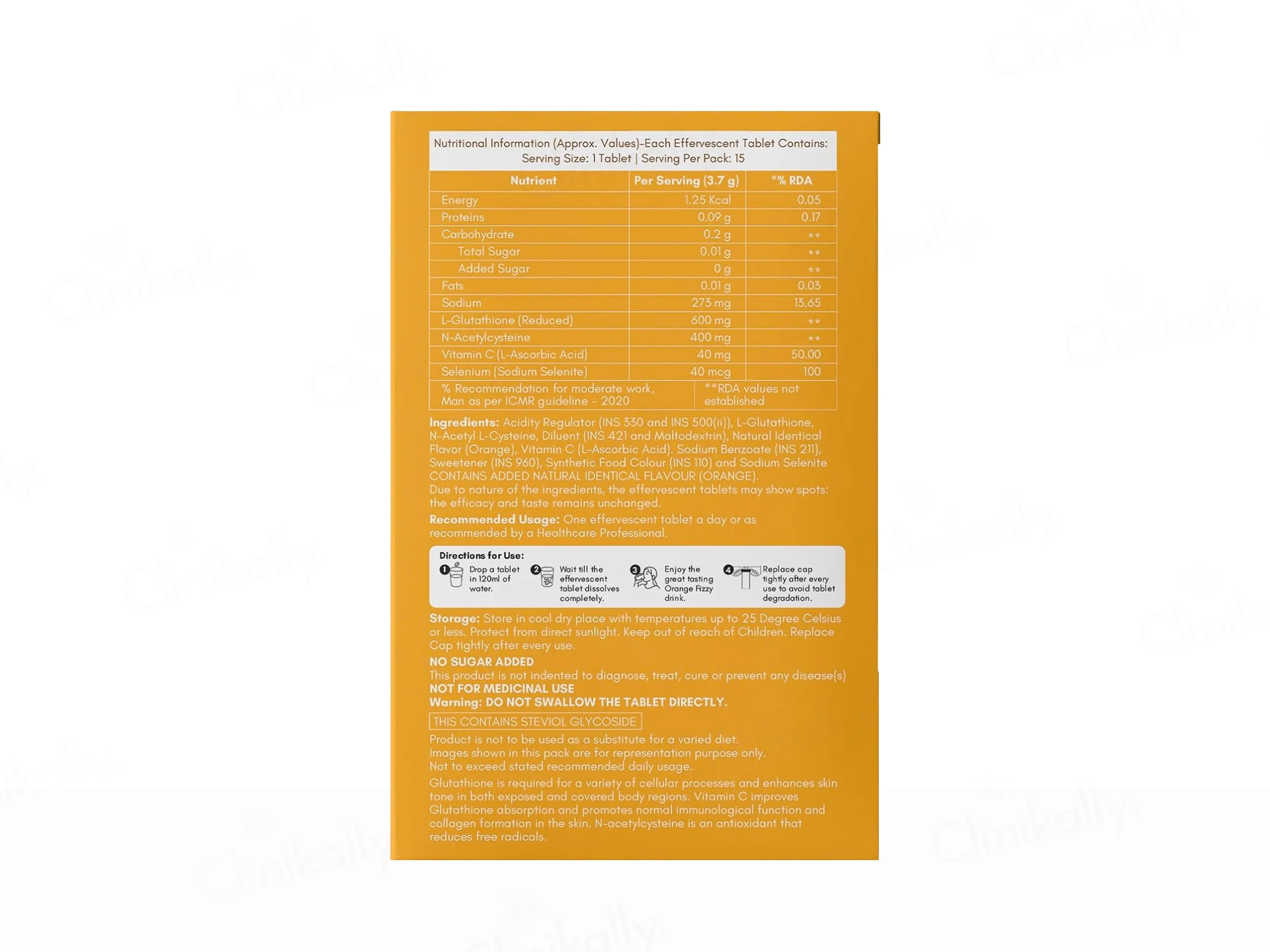 Lukewarm Glutathione 1K Nutraceutical Effervescent Tablet - Image 2
