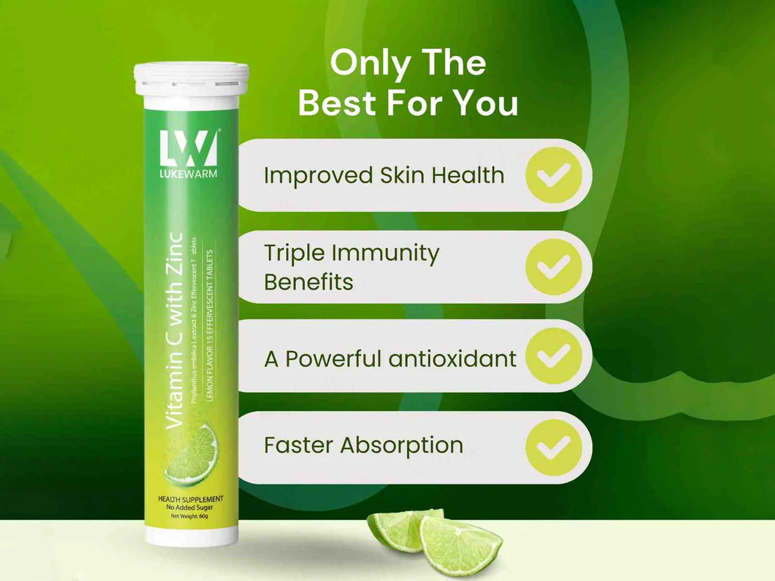 Lukewarm Vitamin C With Zinc Effervescent Tablet - Lemon Flavour - Image 4
