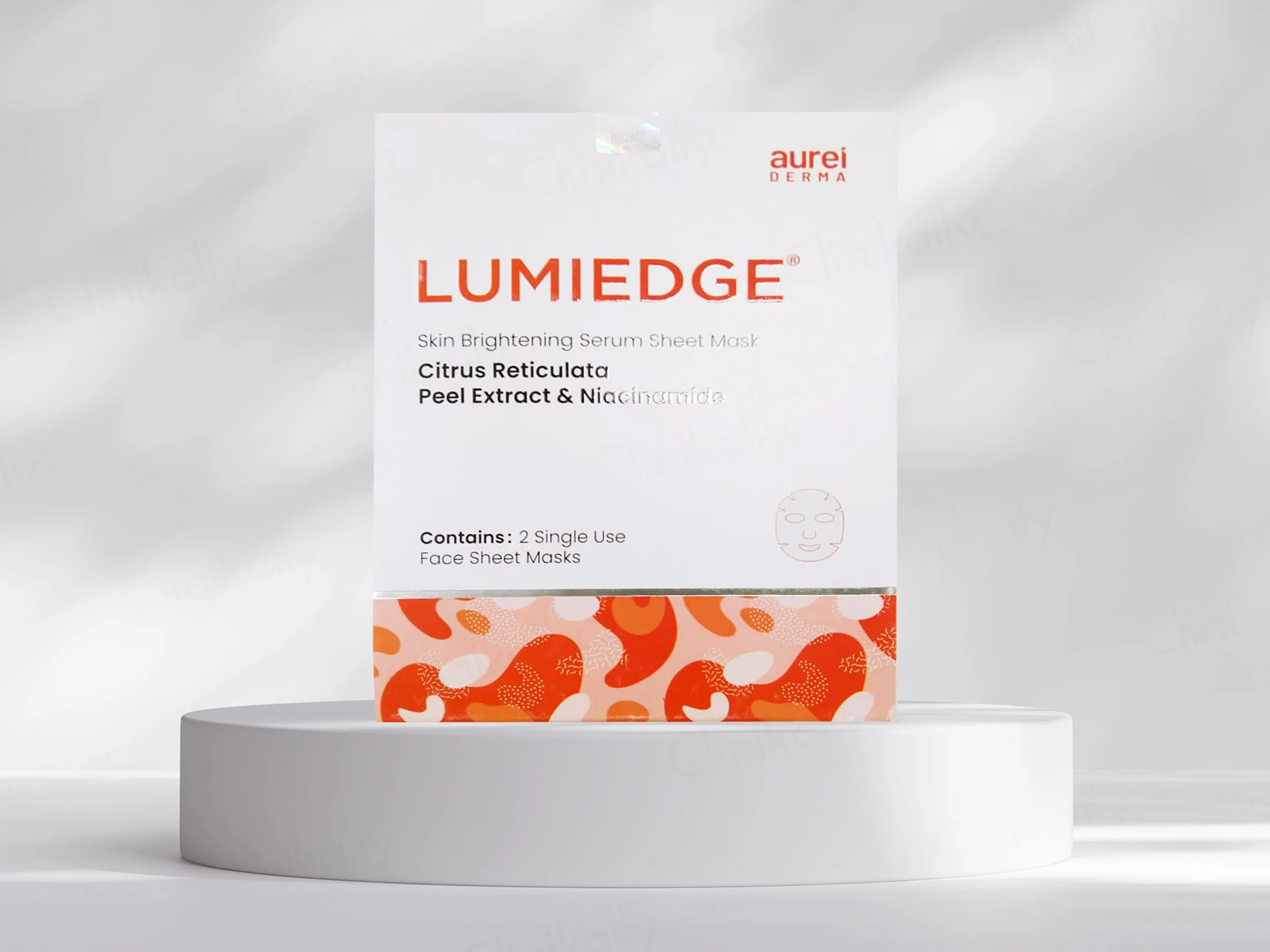 Lumiedge Serum Skin Brightening Sheet Mask With Citrus Reticulata Peel Extract & Niacinamide - Image 2