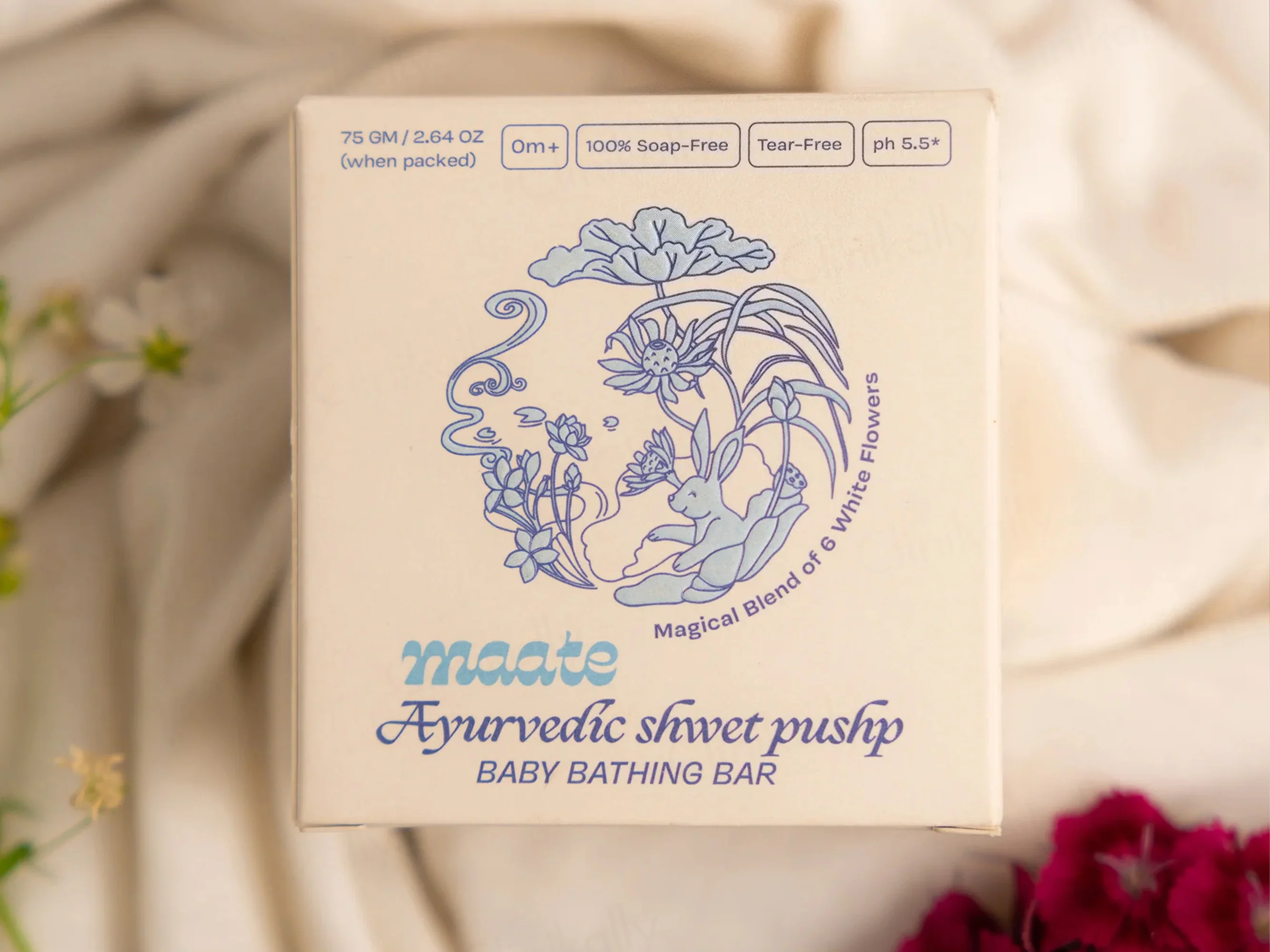 Maate Ayurvedic Shwet Pushp Baby Bathing Bar - Image 5