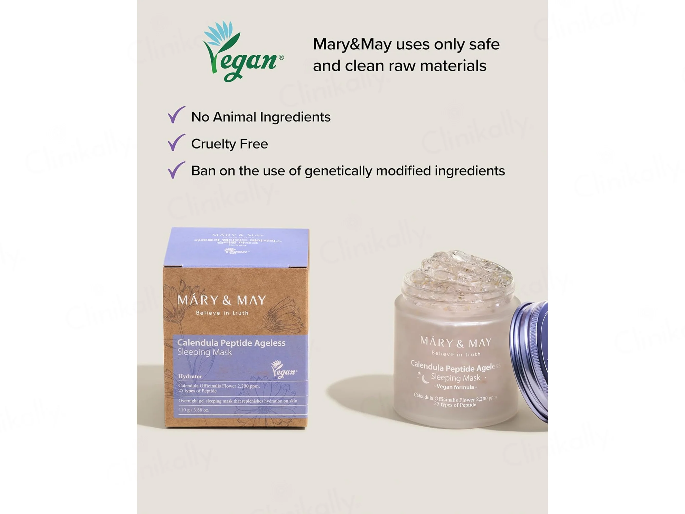 Mary&May Vegan Calendula Peptide Ageless Overnight Gel Sleeping Mask - Image 6