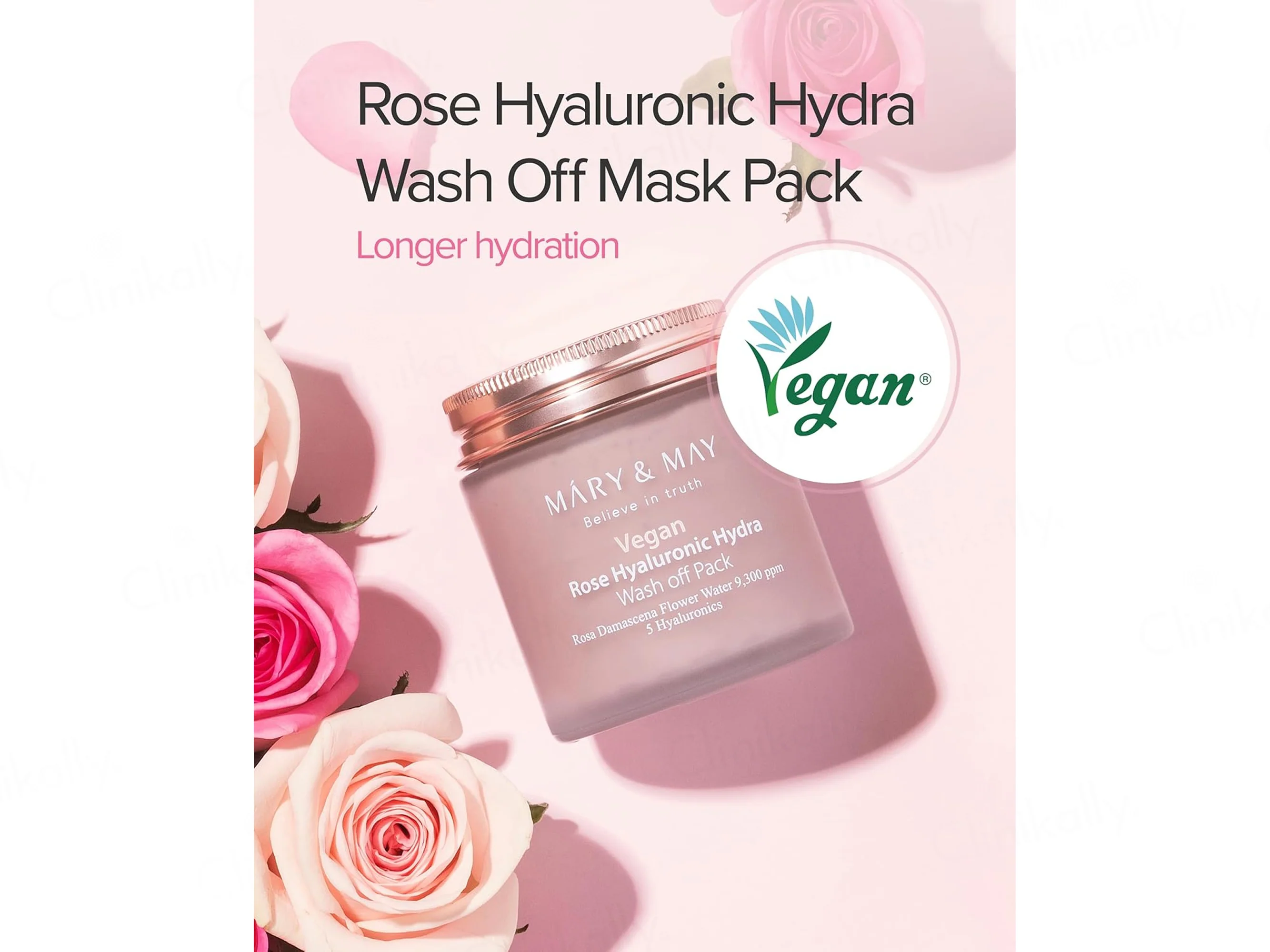 Mary&May Vegan Rose Hyaluronic Hydra Wash Off Face Mask Pack - Image 2