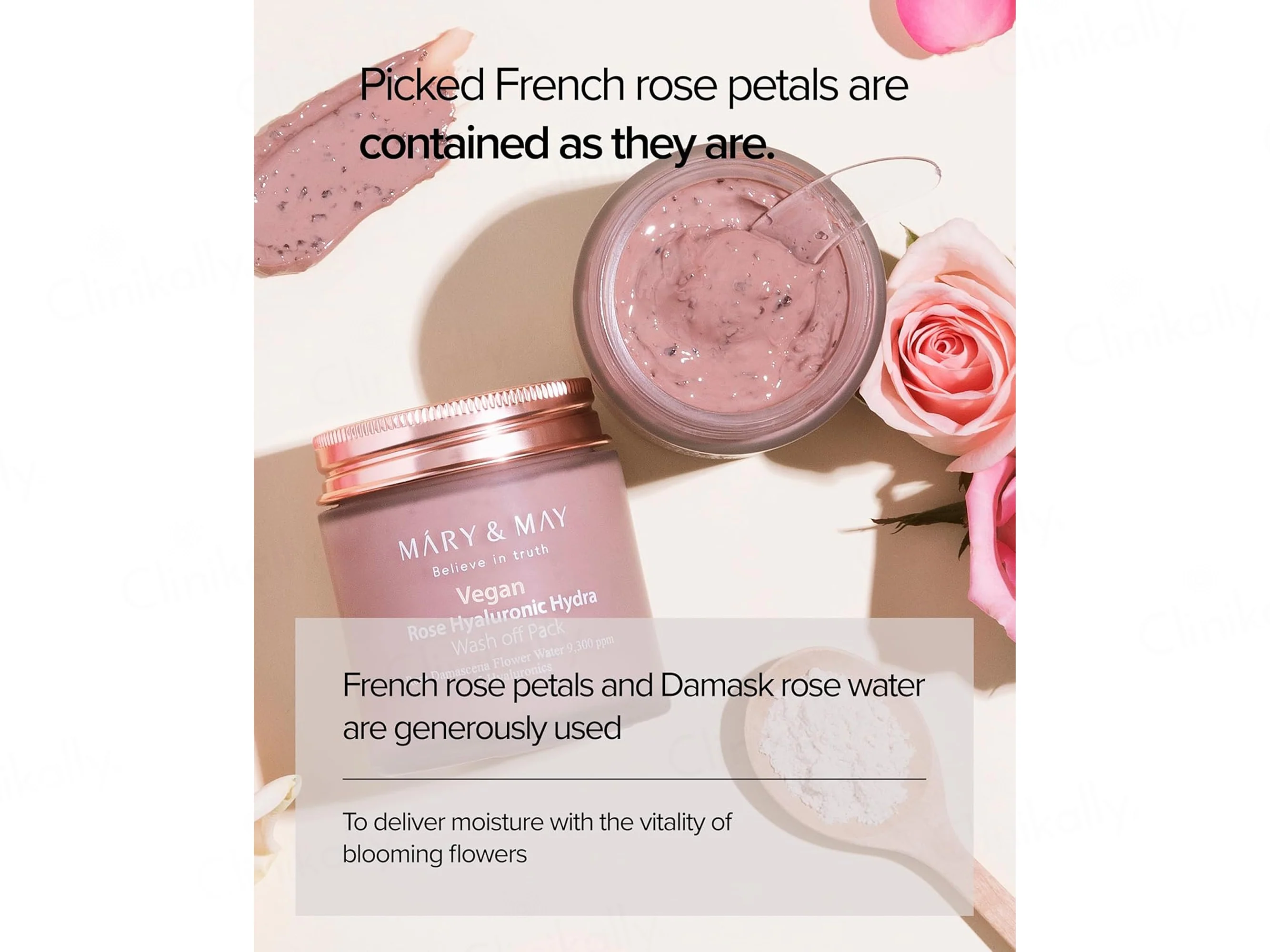 Mary&May Vegan Rose Hyaluronic Hydra Wash Off Face Mask Pack - Image 3
