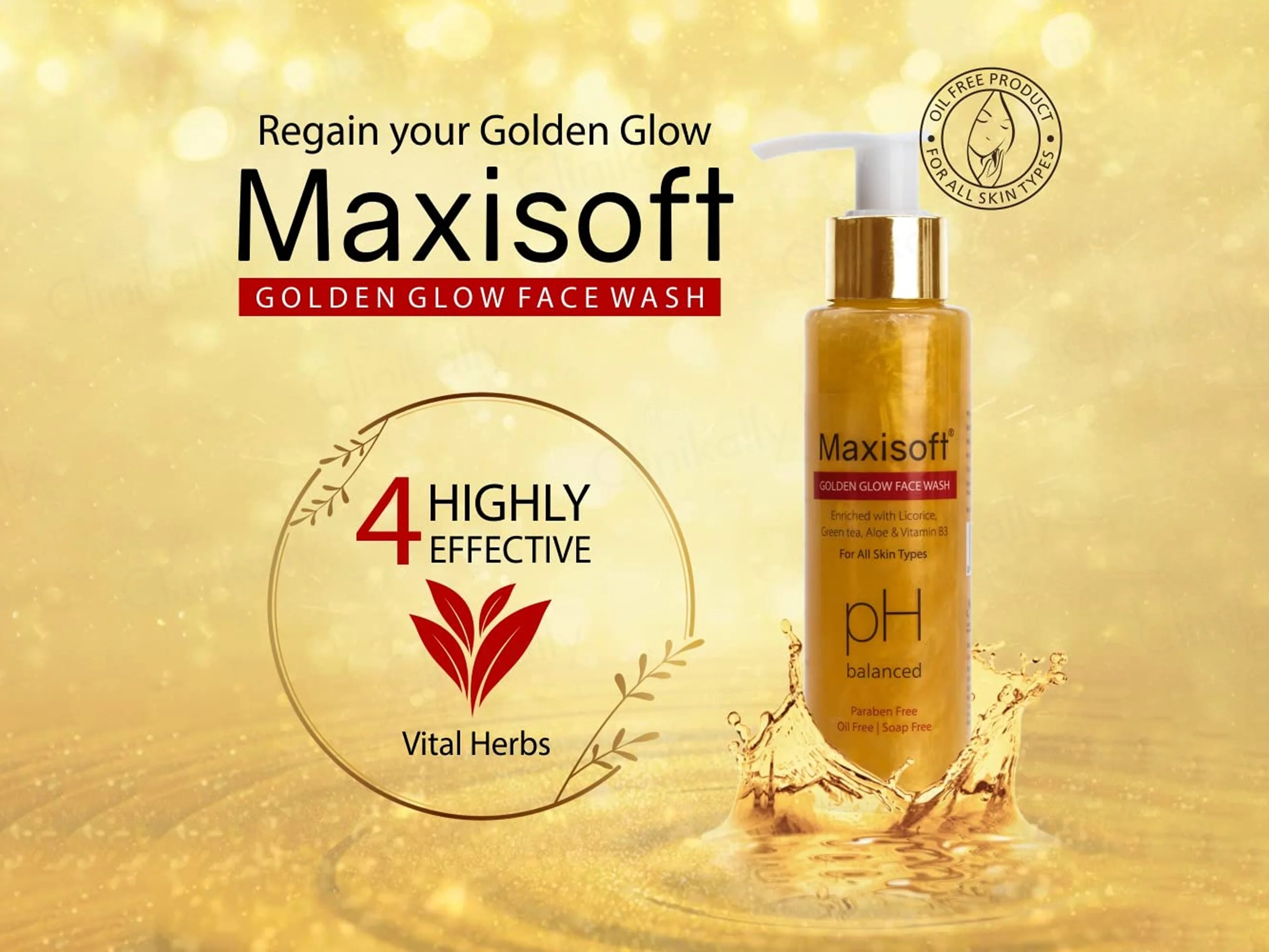 Maxisoft pH Balanced Golden Glow Face Wash - Image 3