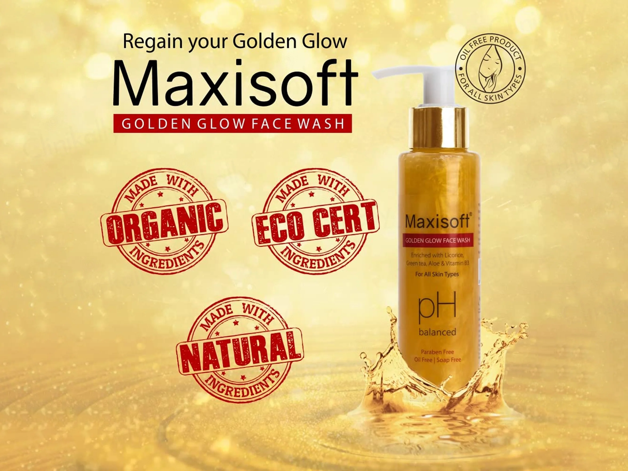 Maxisoft pH Balanced Golden Glow Face Wash - Image 5