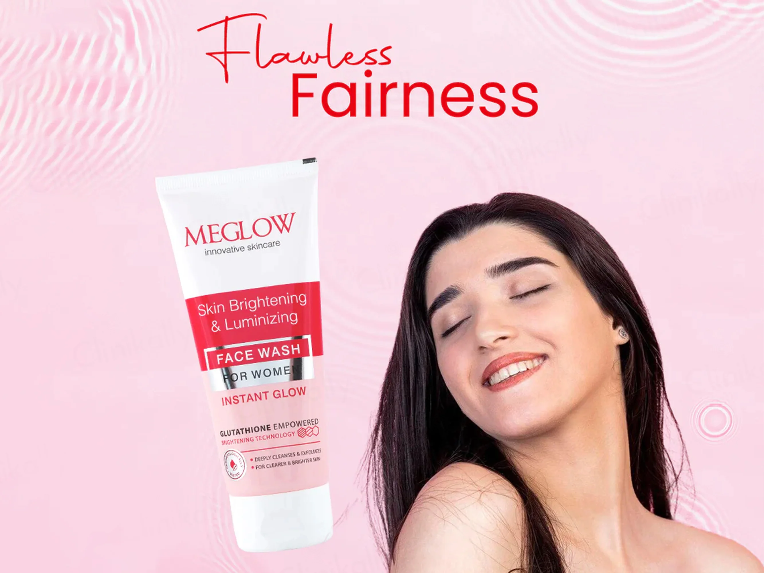 Meglow Instant Glow Skin Brightening & Luminizing Face Wash For Women - Image 3