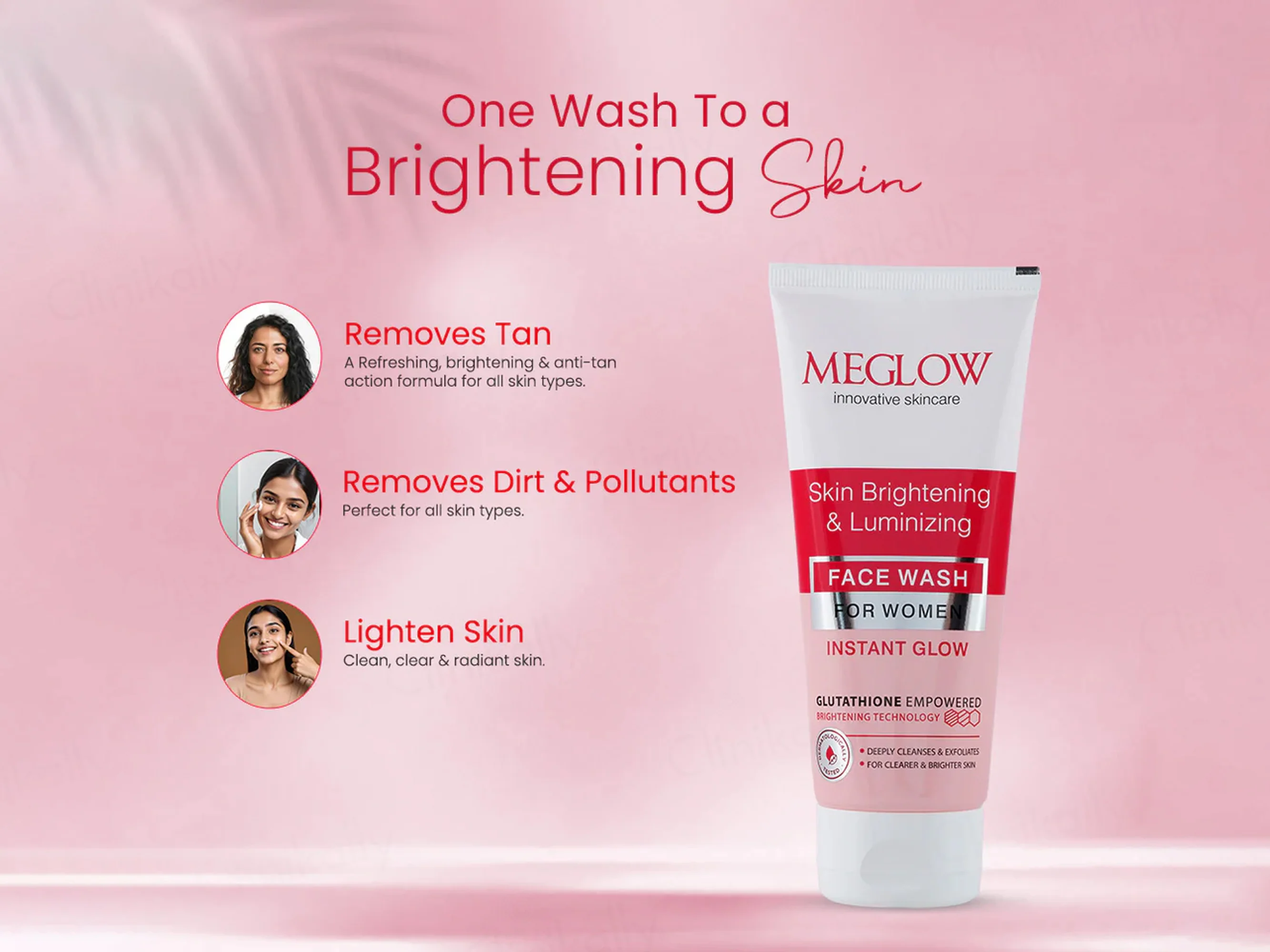 Meglow Instant Glow Skin Brightening & Luminizing Face Wash For Women - Image 5