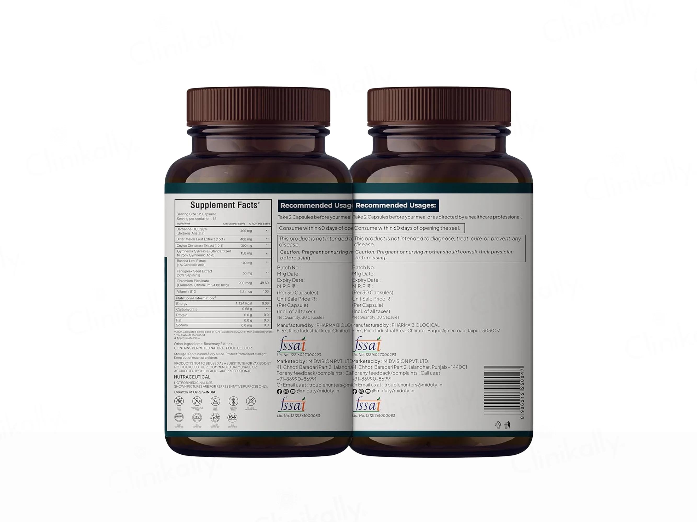 Miduty Berberine 98% Blood Sugar Control Formula Capsule - Image 2