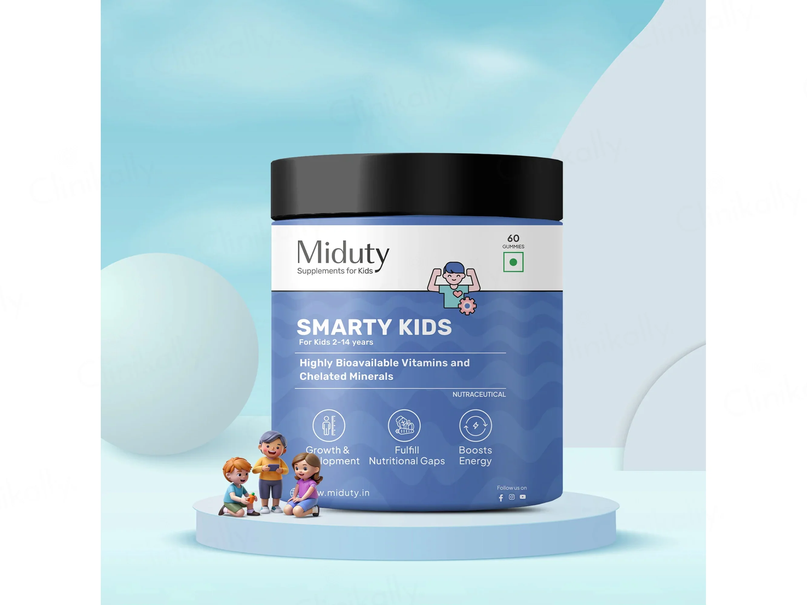Miduty Smarty Kids Multivitamin Gummies For Kids 2-14 Years - Image 2