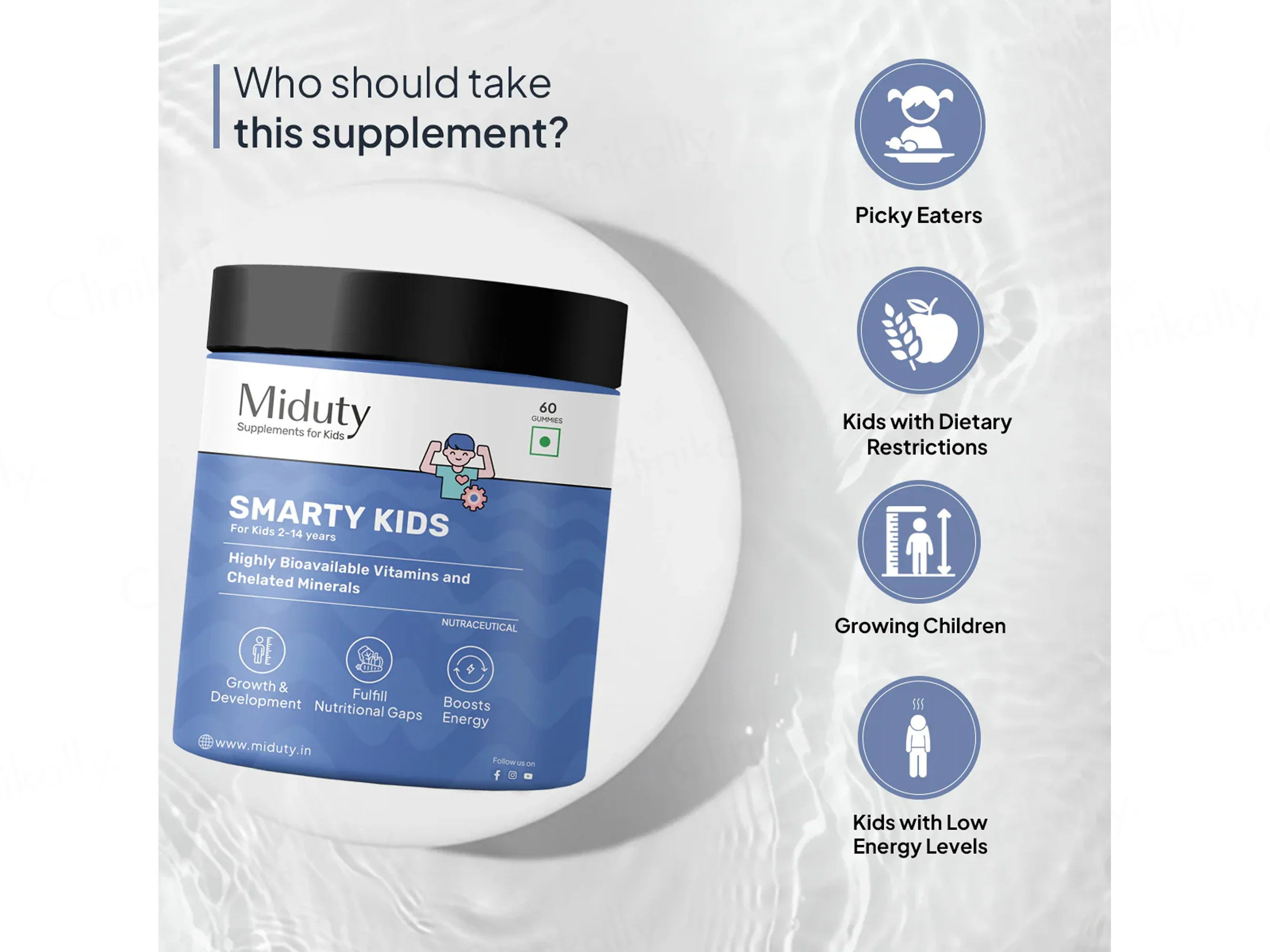 Miduty Smarty Kids Multivitamin Gummies For Kids 2-14 Years - Image 4
