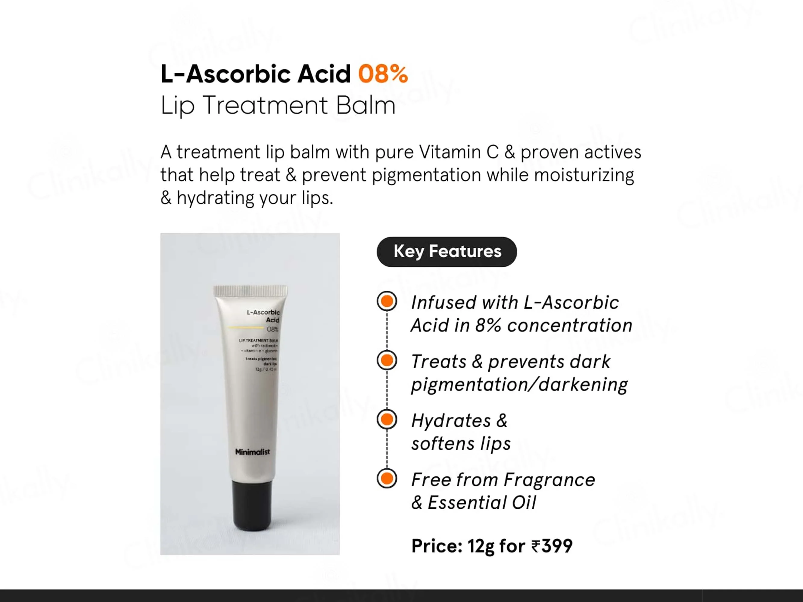 Minimalist 8% L-Ascorbic Acid Lip Treatment Balm - Image 3