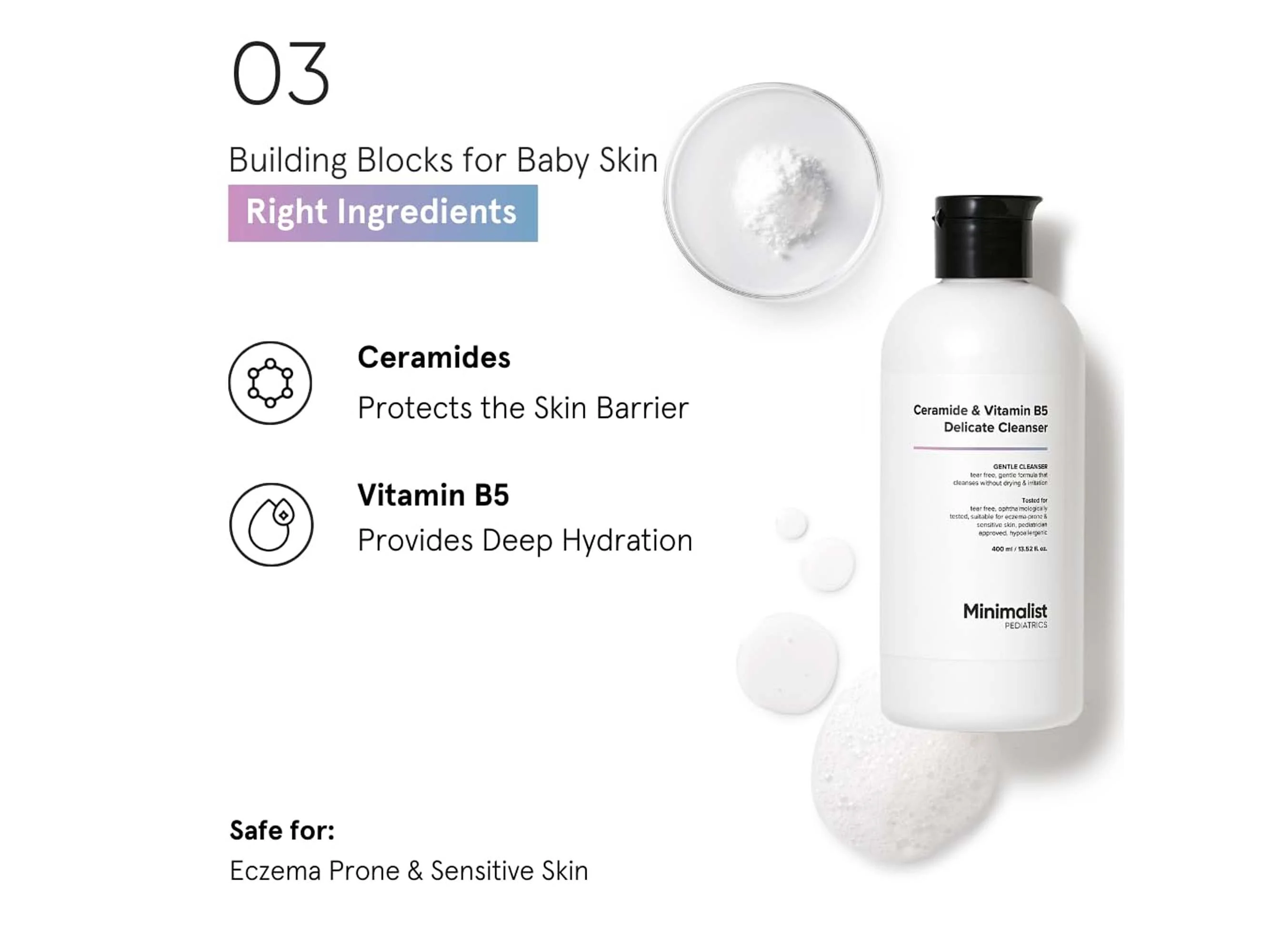 Minimalist Pediatrics Ceramide & Vitamin B5 Delicate Cleanser - Image 4