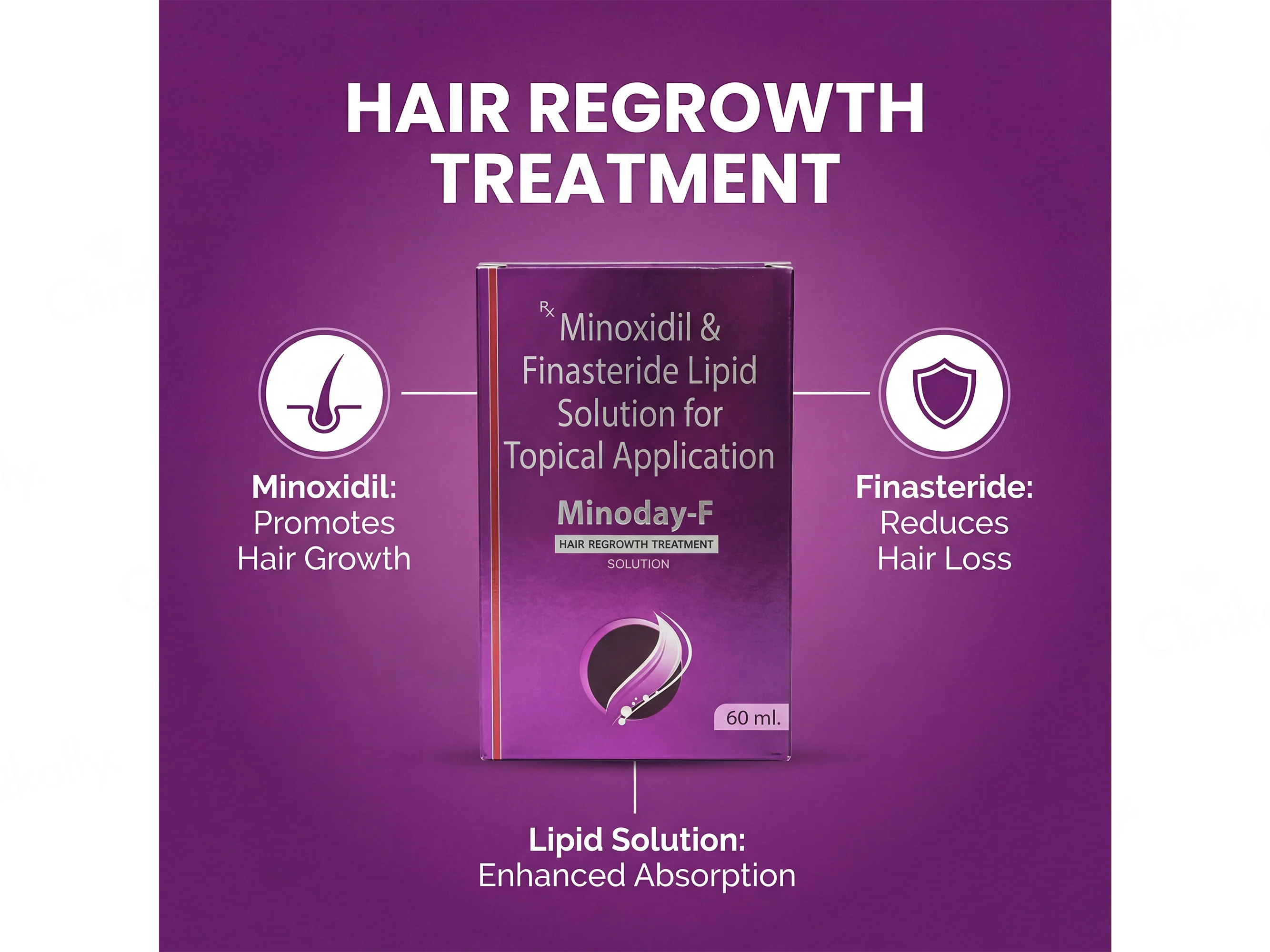 Minoday-F 5% Hair Regrowth Treatment Topical Solution - Image 2